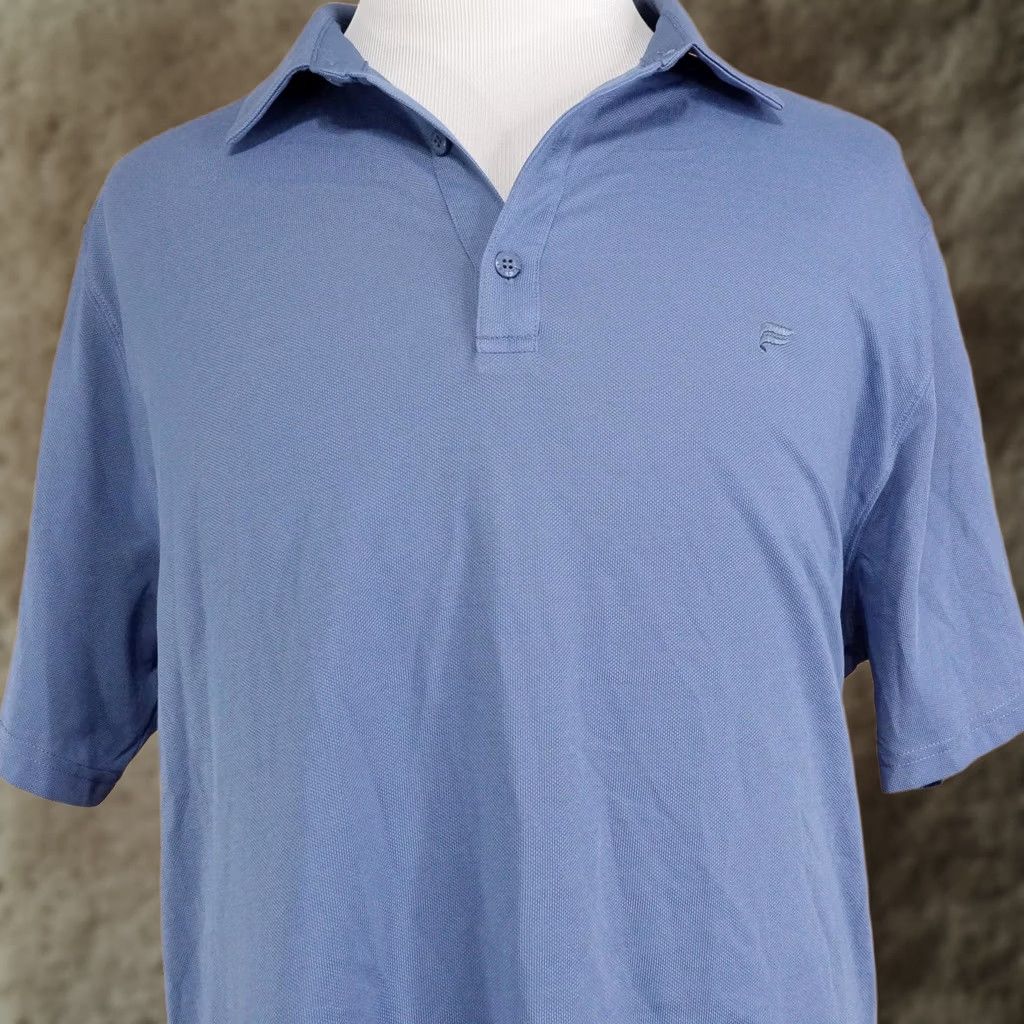 Fabletics Fabletics Polo Shirt Mens 2XL Blue Tagless Collared Short Sleeve Solid Knit Embroidered Casual Size US XXL / EU 58 / 5 - 1 Thumbnail