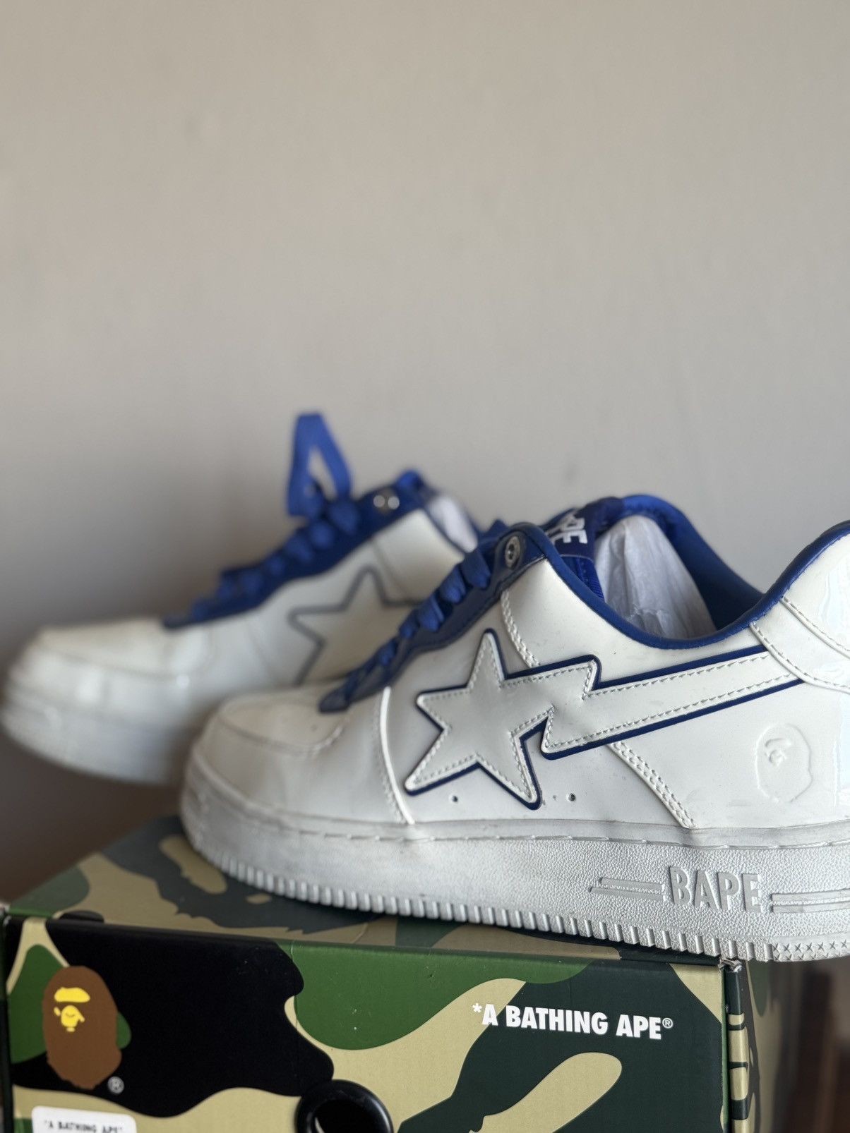 Bape Bapesta #8 M1 'White Navy' Size US 11 / EU 44 - 1 Thumbnail