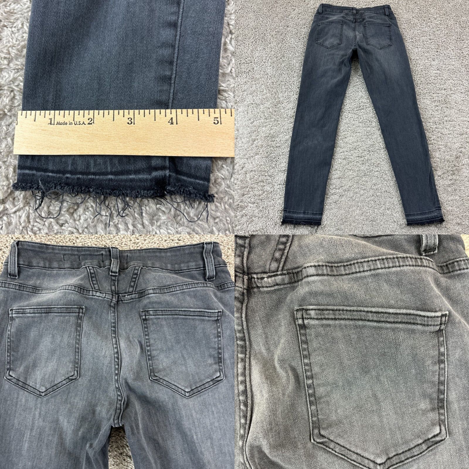 CLOSED CLOSED Jeans Women 28 Gray Skinny Low Rise Dark Wash Stretch Denim Italy 26x27 Size 28" / US 6 / IT 42 - 8 Thumbnail