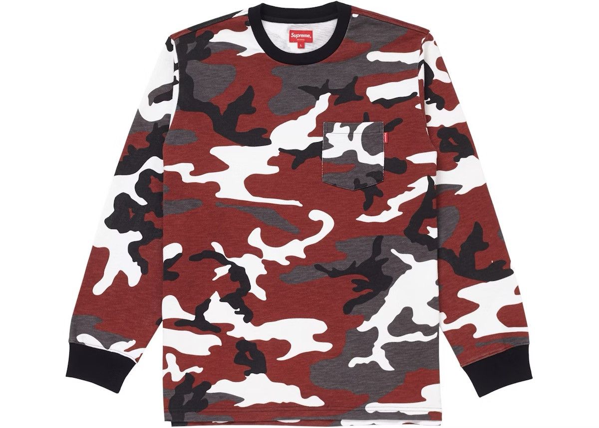 Supreme Supreme Camo L/S Pocket Tee Size US L / EU 52-54 / 3 - 2 Thumbnail