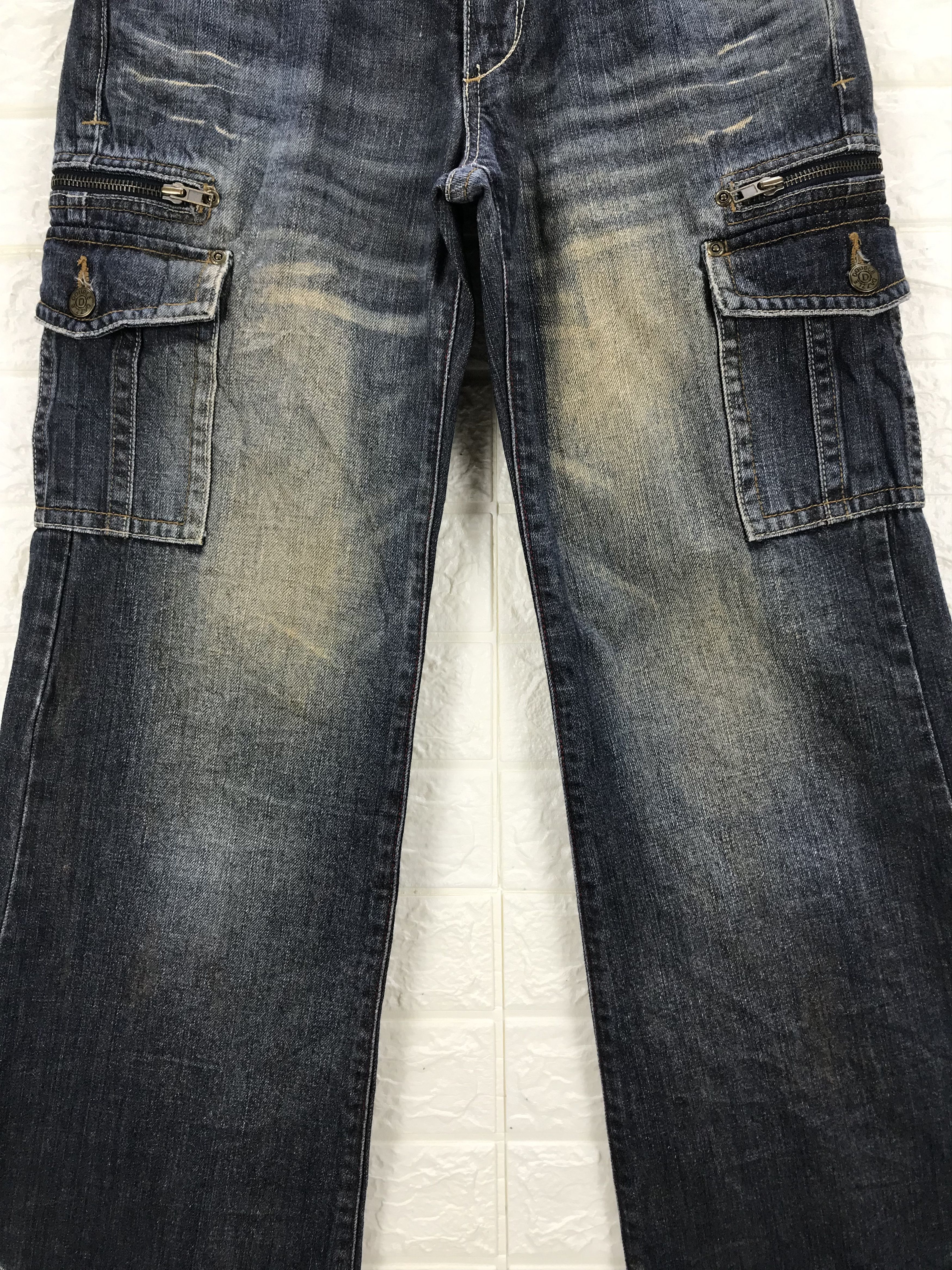 Japanese Brand Japanese Double Dazzle Multipocket Rusty Cargo Flare Jeans Size 30" / US 8 / IT 44 - 3 Thumbnail