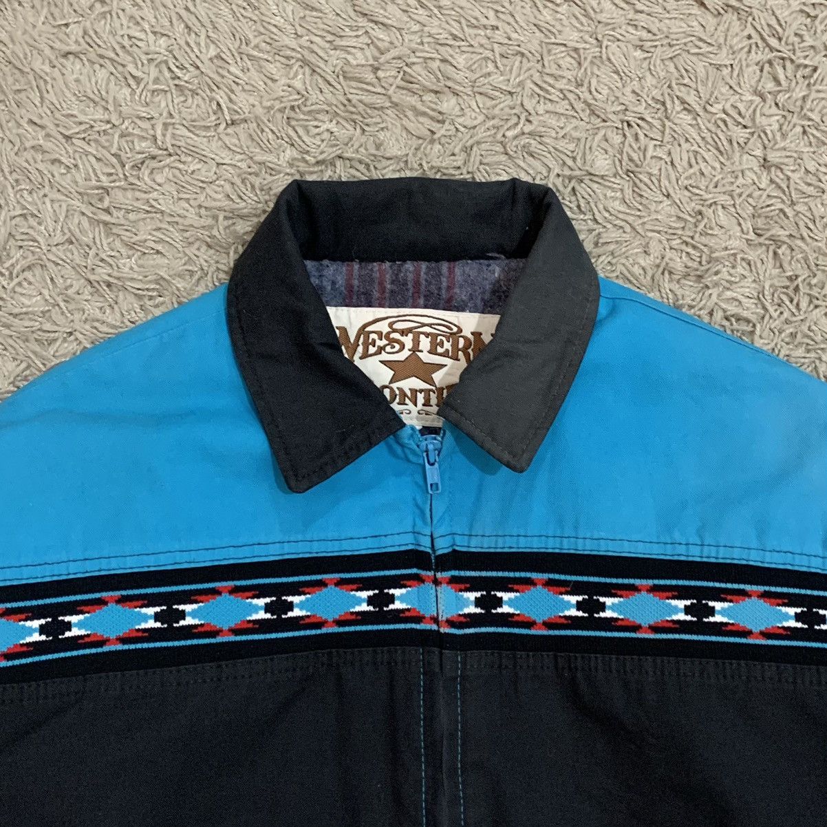 Vintage 1990’s West Frontier “Blue Aztec” Two-Tone Santa Fe Jacket Size US M / EU 48-50 / 2 - 2 Thumbnail