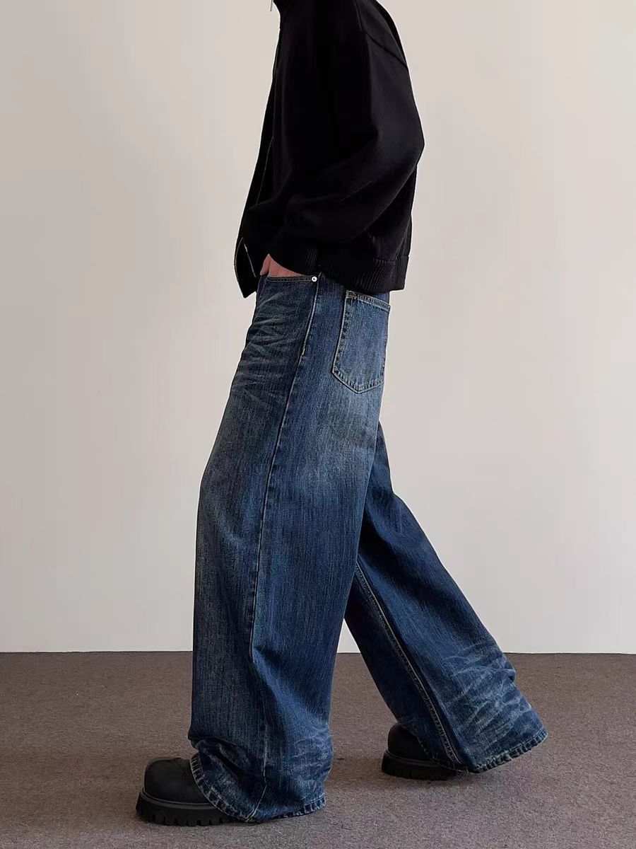 Japanese Brand × Jean Vintage washed cat whisker design micro flare jeans Size US 34 / EU 50 - 3 Thumbnail