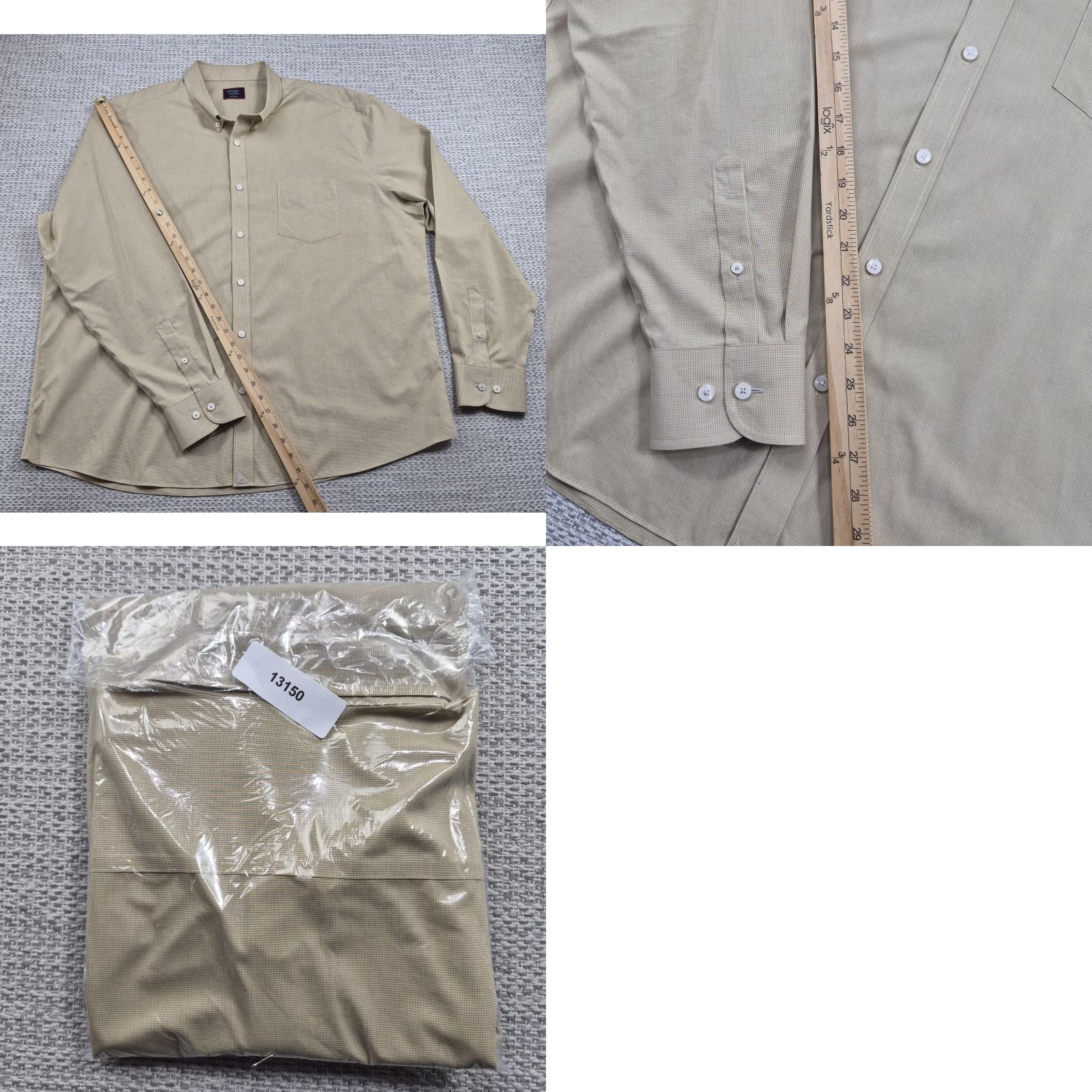 UNTUCKit UNTUCKit Button Up Shirt Mens 3XL Beige Check Long Sleeve Wrinkle Free Size US XXL / EU 58 / 5 - 9 Thumbnail