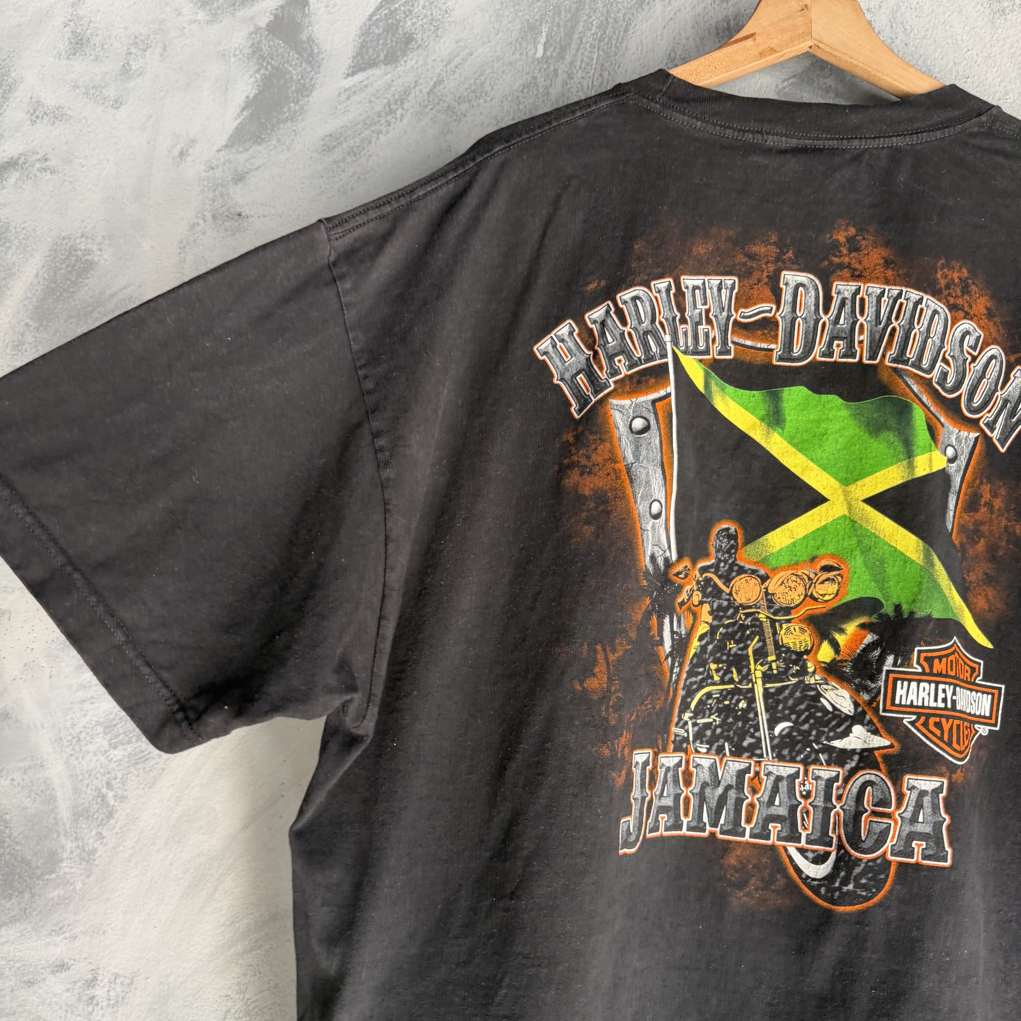 Harley Davidson Vintage Harley Davidson T Shirt Mens 2XL Black Jamaica Size US XXL / EU 58 / 5 - 5 Thumbnail