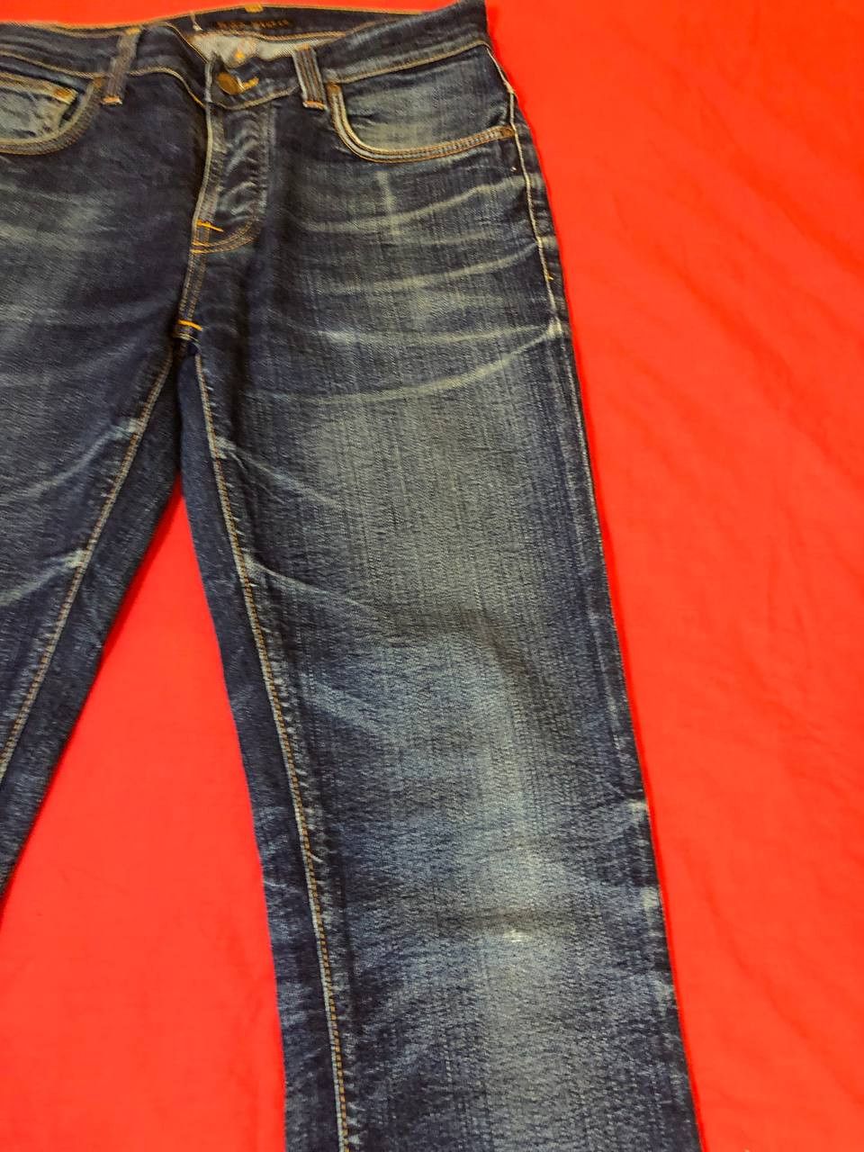 Nudie Jeans Nudie Jeans Steady Eddie Mens Blue Denim Jeans Size US 32 / EU 48 - 20 Thumbnail