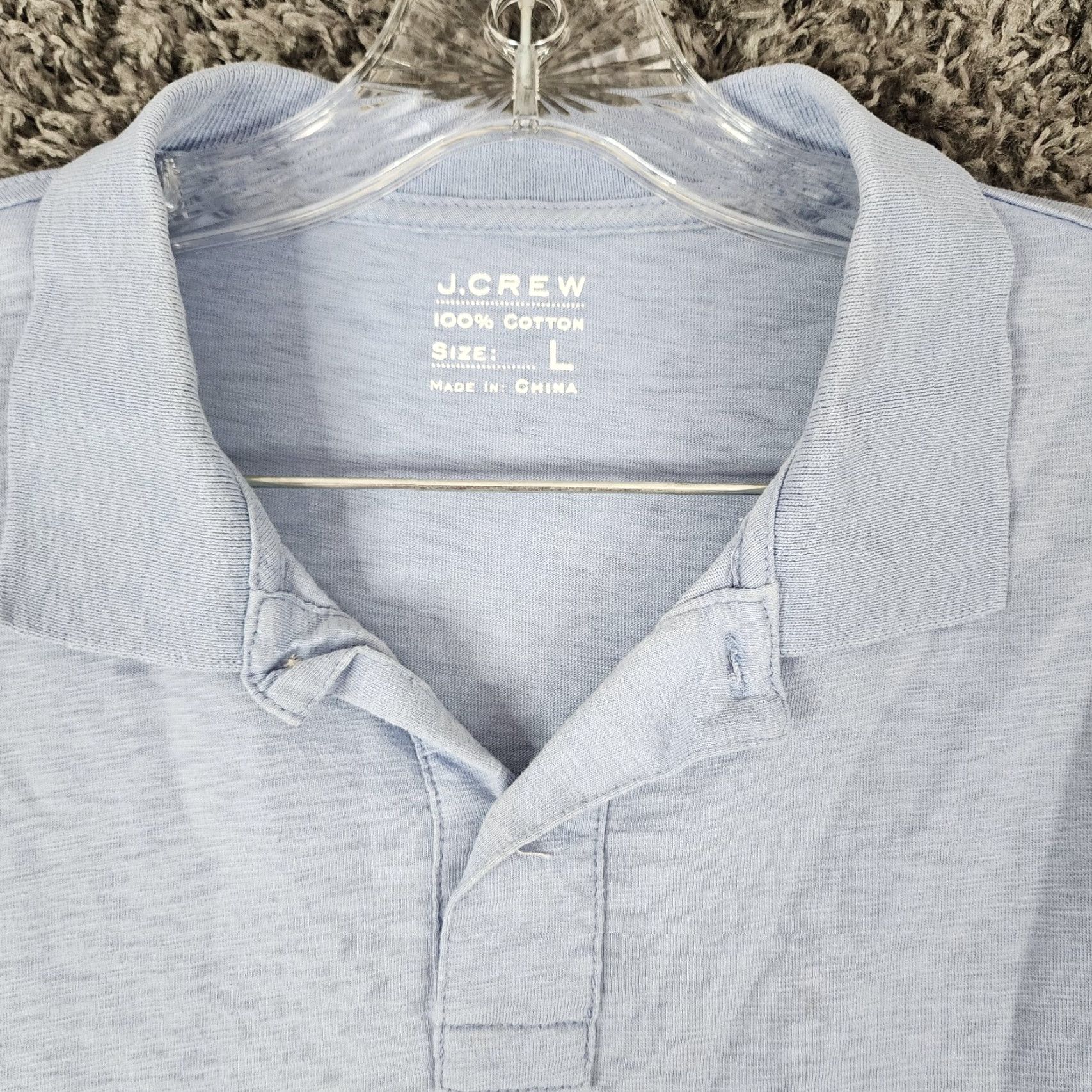 J.Crew J.CREW Light Blue Cotton Polo Shirt Mens Short Sleeve Size L Size US L / EU 52-54 / 3 - 5 Thumbnail