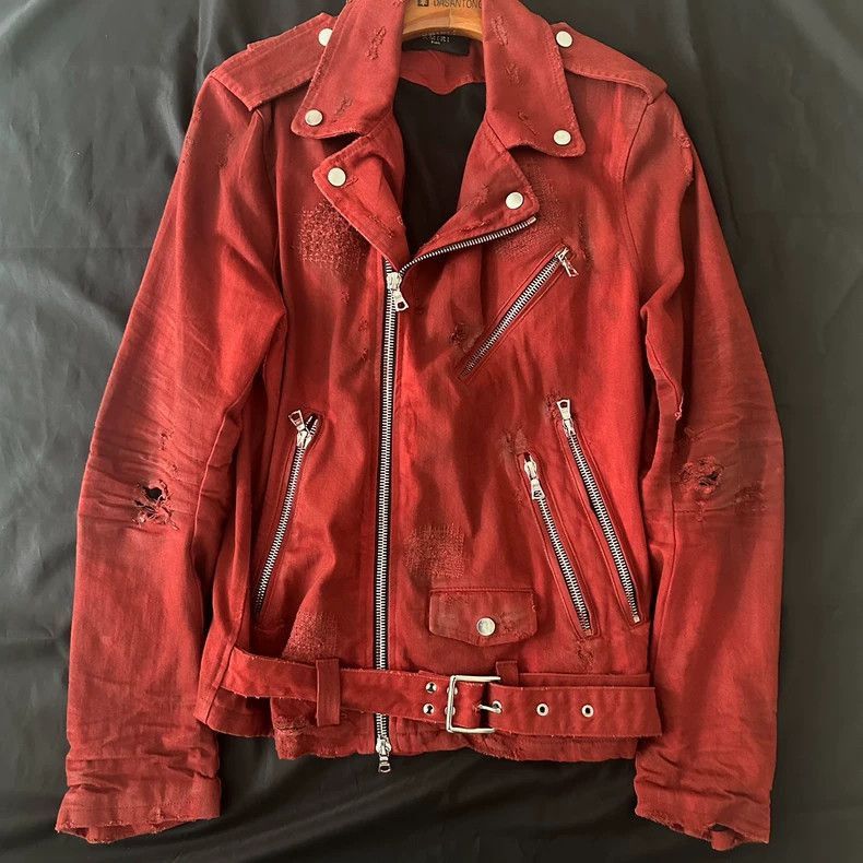 Amiri Red Suede Leather Jacket-2506