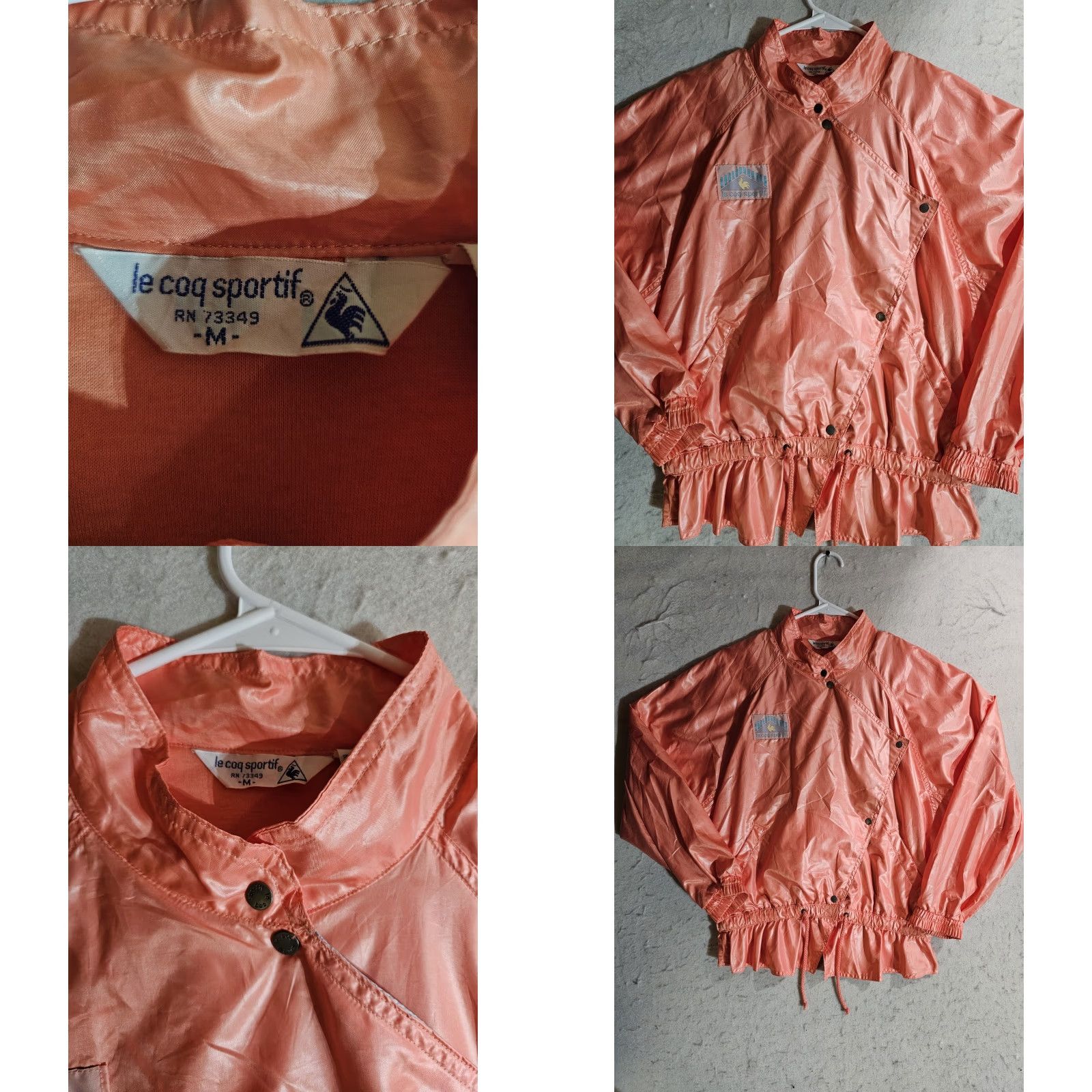 Le Coq Sportif VINTAGE Le Coq Sportif Classic 80s Tracksuit Jacket & Pants Womens Sz Med Peach Satin 80s Logo Size 32" / US 10 / IT 46 - 8 Thumbnail