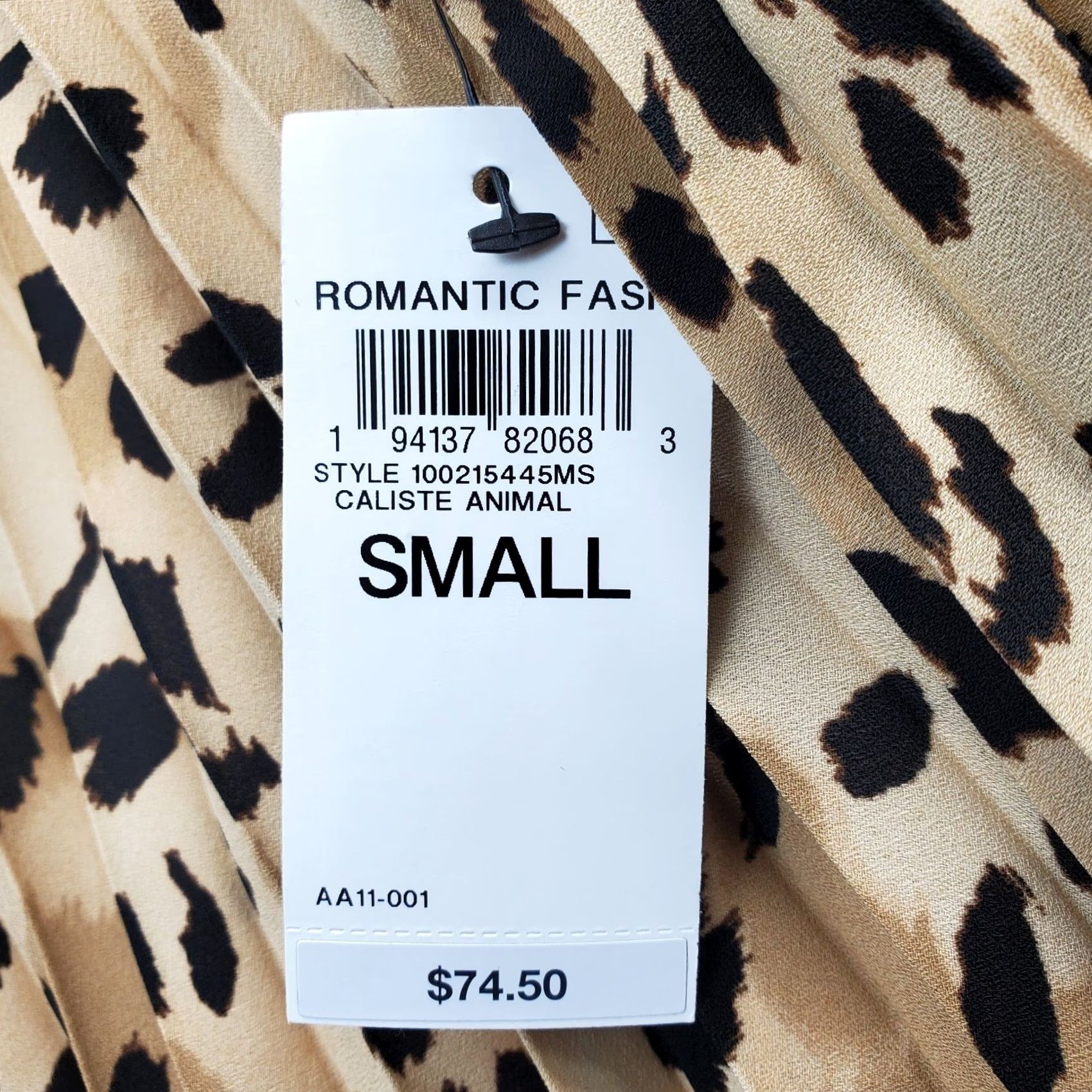 Vintage INC International Concepts Blouse Womens S Leopard Print Pleated Lined Shirt Size S / US 4 / IT 40 - 6 Thumbnail