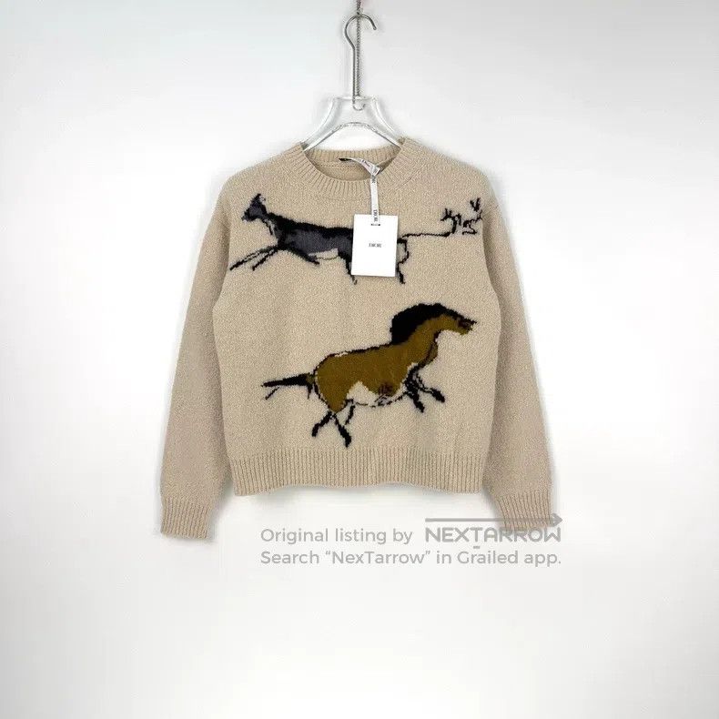 Dior Dior Beige animal pattern cashmere sweater Size XS / US 0-2 / IT 36-38 - 3 Thumbnail