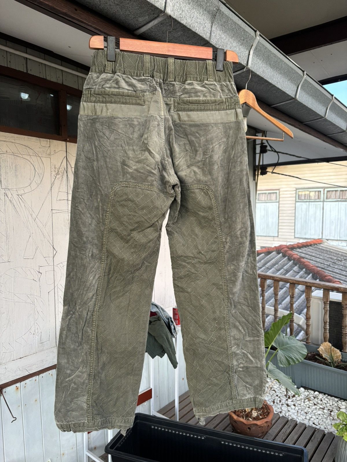 Homme Plisse Issey Miyake ISSEY MIYAKE WASHED GREEN PANELED PANTS Size US 30 / EU 46 - 11 Thumbnail
