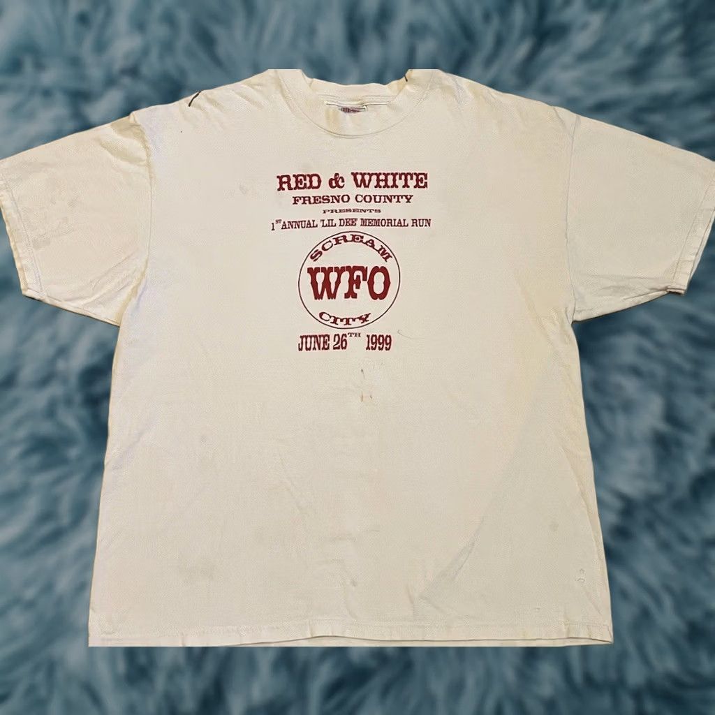 Vintage VINTAGE 90s Hells Angels Support Fresno White Graphic Tee 2XL Biker Grunge Distressed Short Sleeve Shirt Mens Size US XXL / EU 58 / 5 - 1 Thumbnail