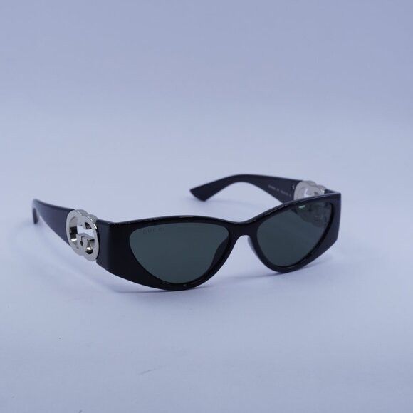 Gucci Gucci GG1824S 001 Sunglasses Black/Silver Cat Eye Frame Size ONE SIZE - 1 Thumbnail