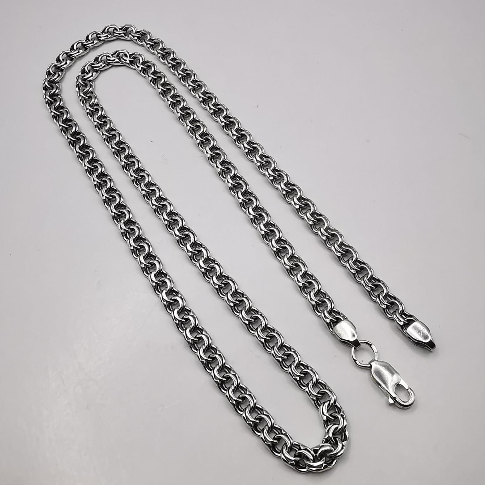 Sterling Silver Vintage Chain,925 Sterling Silver,Signed ,Handmade 31,20g Size ONE SIZE - 1 Thumbnail