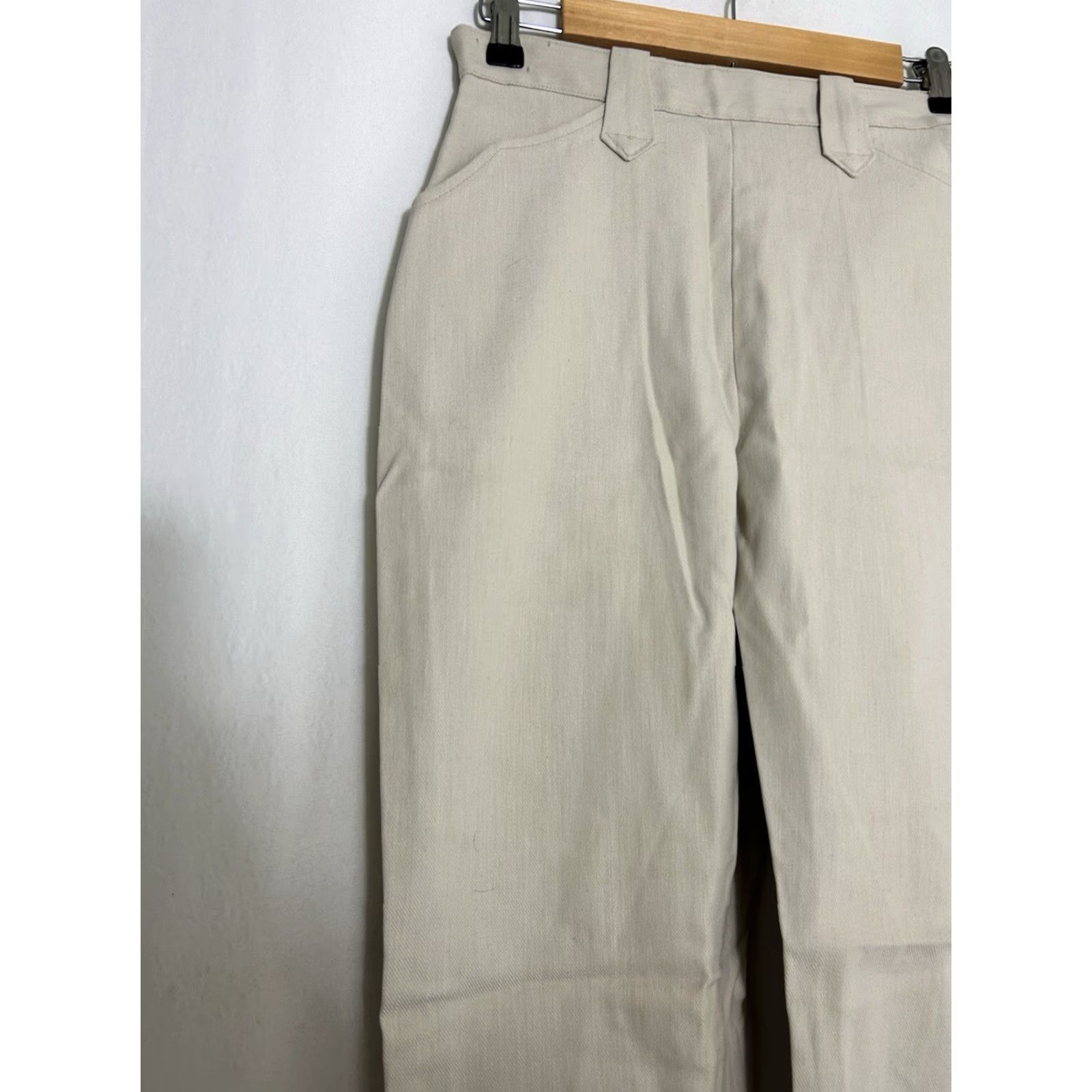 Lee VINTAGE Lee Frontiers Lady Twill High Waist Pants 26 Reg 29 Beige 1960s Casual Womens Size 26" / US 2 / IT 38 - 6 Thumbnail