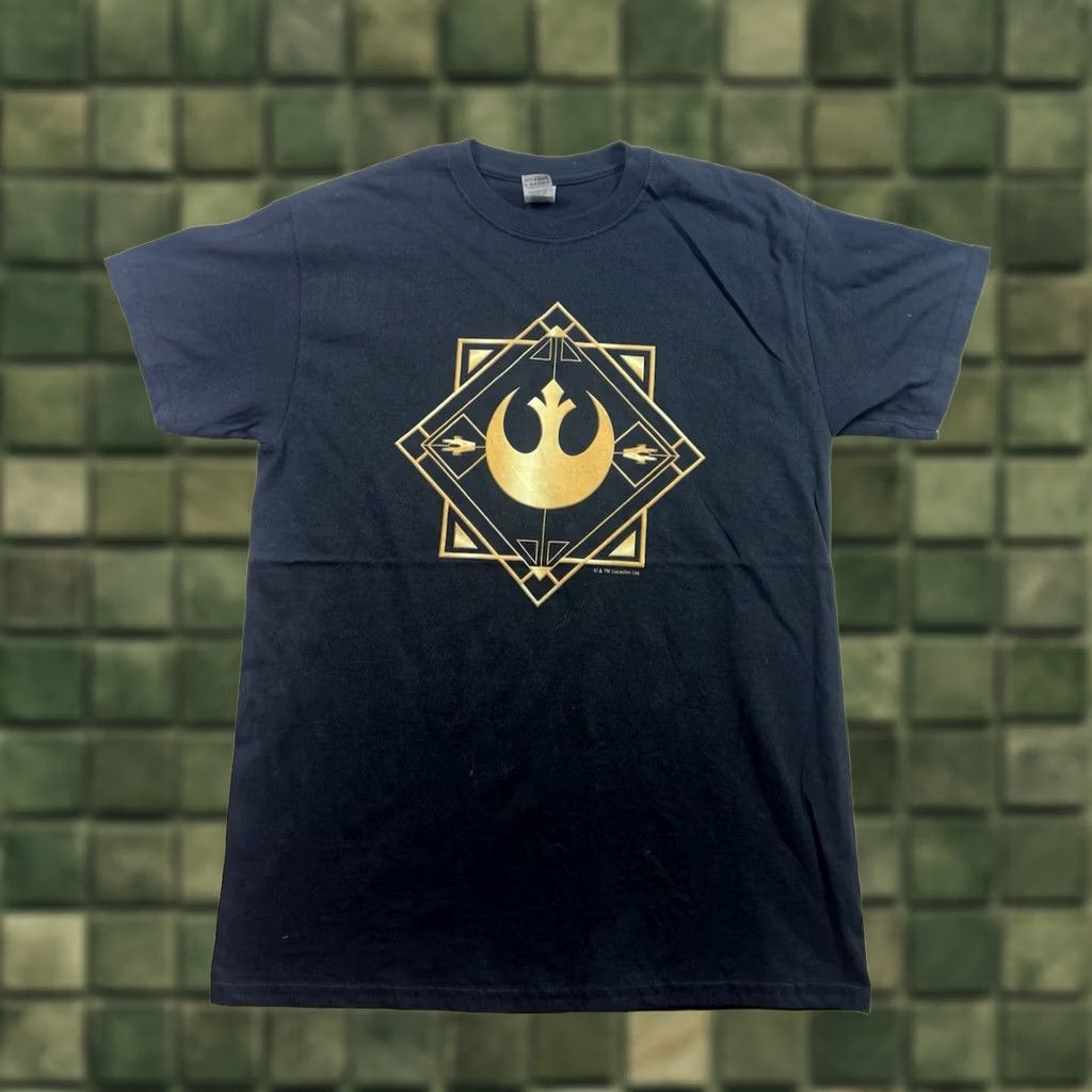 Gildan Men's STAR WARS Rebel Alliance Black Gold Foil Short Sleeve T Shirt M Size US M / EU 48-50 / 2 - 1 Thumbnail