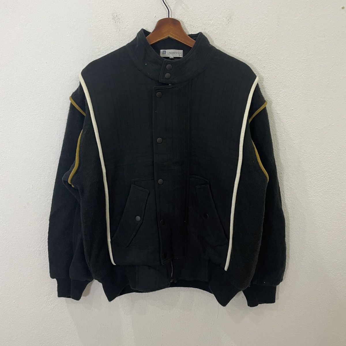 image of Lindbergh Button Zipper Ups Jacket in Black, Men's (Size Large)