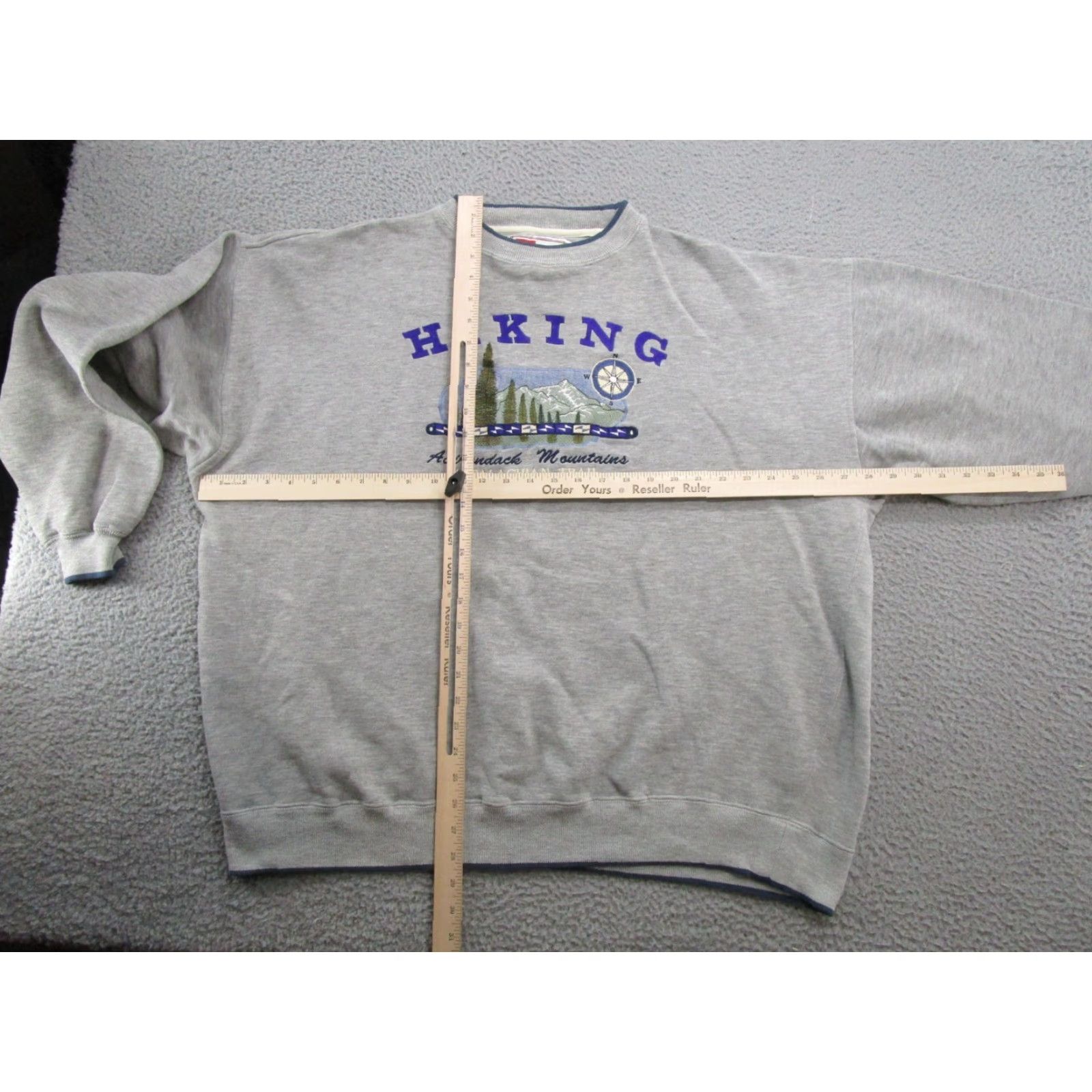 Vintage VTG Hiking the Appalachian Trail Adirondack Mountains Sweatshirt Mens 2XL Gray Hooded Pullover Sweatshirt Size US XXL / EU 58 / 5 - 4 Thumbnail