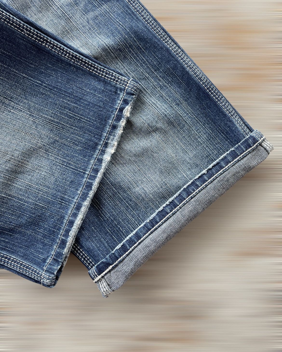 Designer × Edwin × If Six Was Nine EDWIN 503 BLUE TRIP SHORT JEANS Size US 33 - 7 Thumbnail