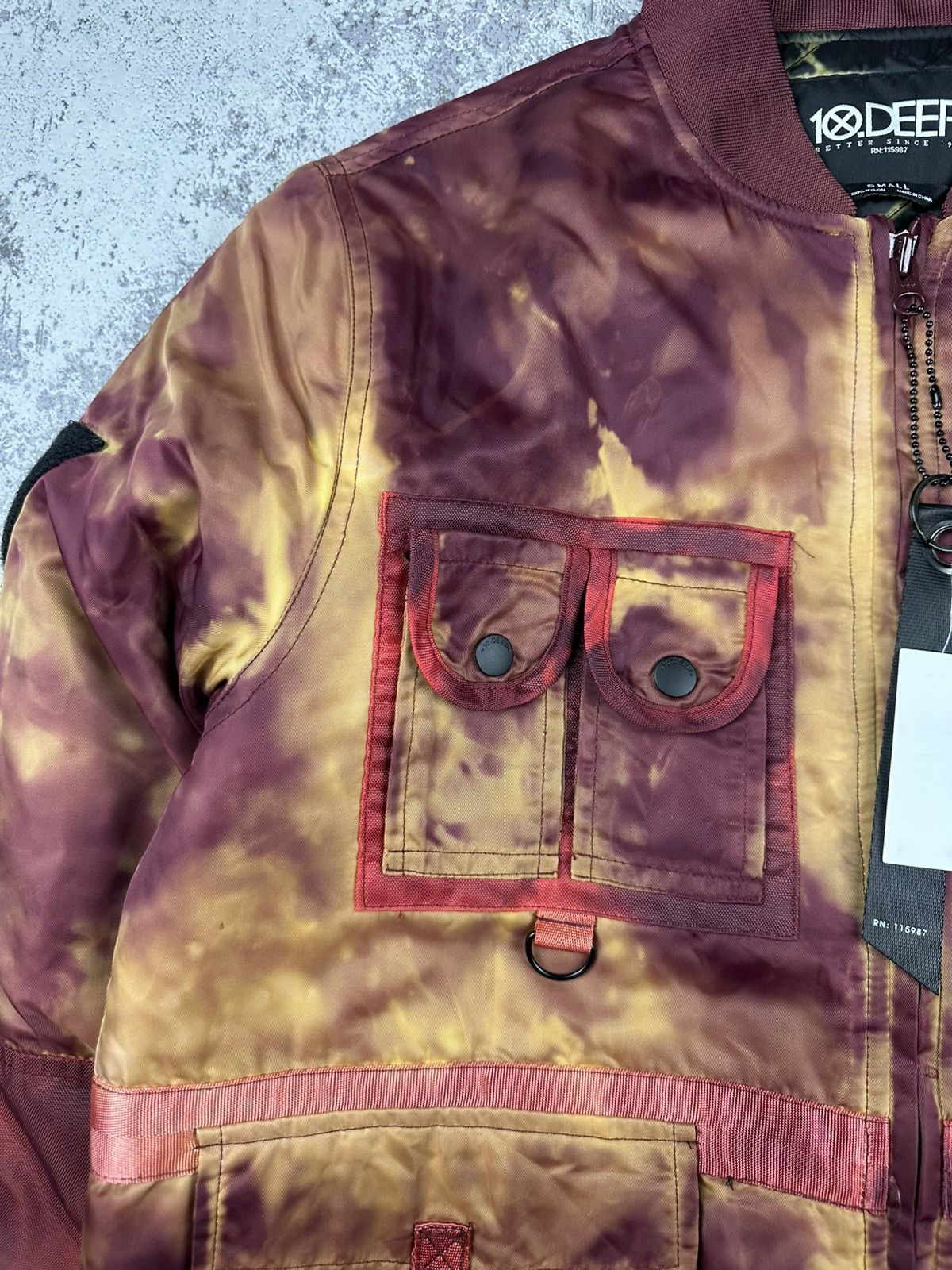 10 Deep 10.Deep Tie-Dye Bomber Jacket Utility Streetwear Size US S / EU 44-46 / 1 - 4 Thumbnail