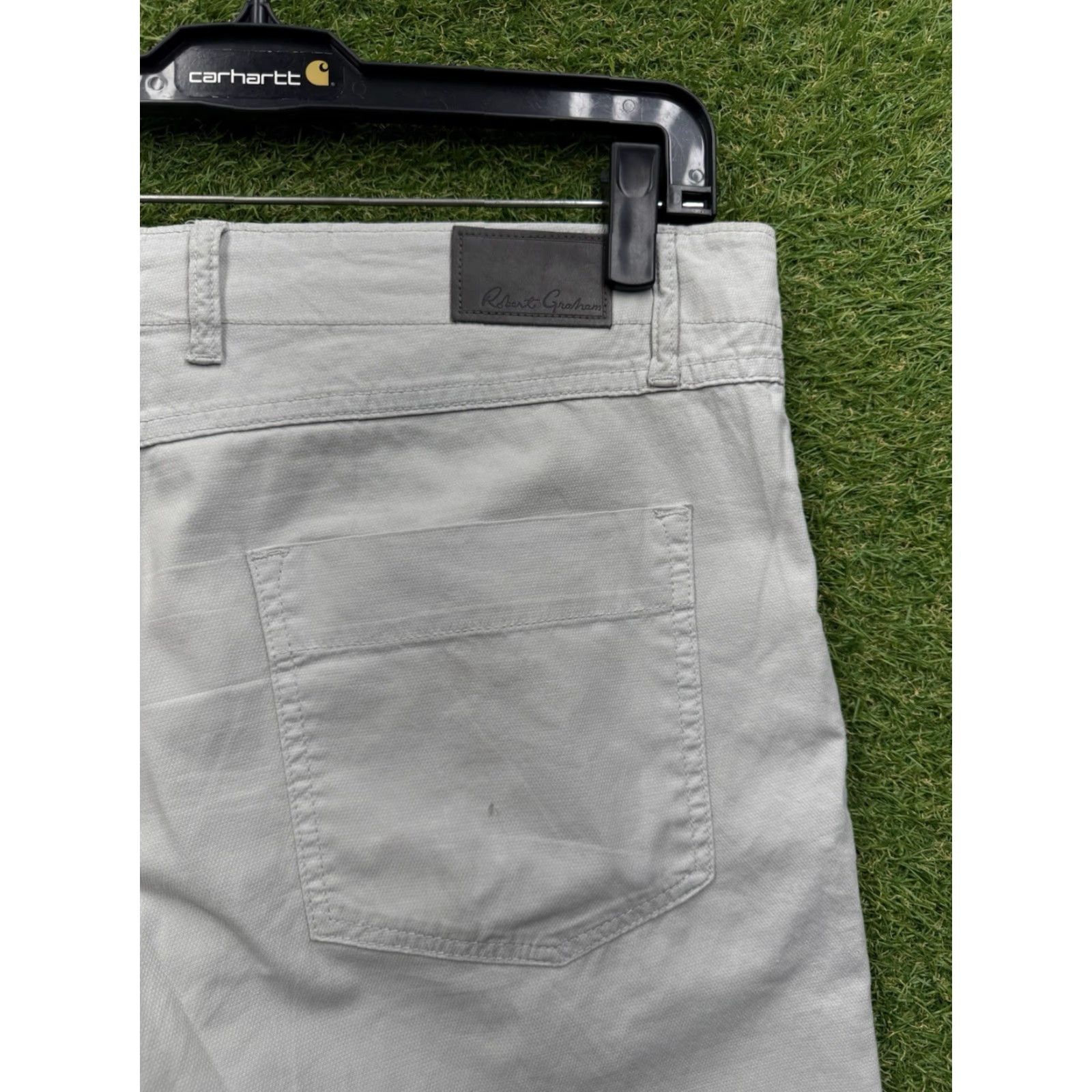 Robert Graham Robert Graham Pants Mens 35 White Chinos Slim Fit Straight Leg Stretch Casual Size US 35 - 3 Thumbnail
