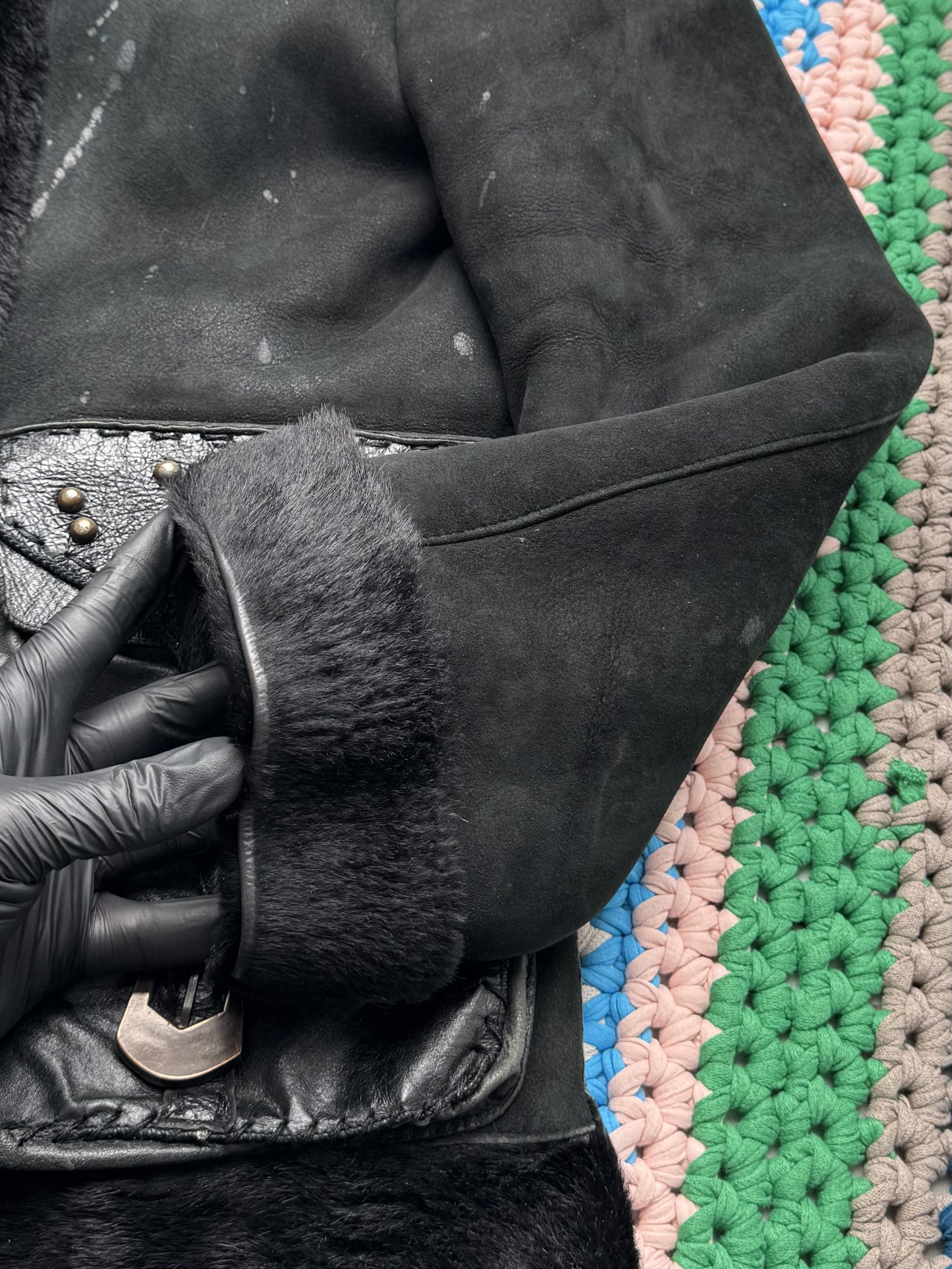 Vintage Vintage Shearling Leather Long Winter Coat Y2K Gothic Size M / US 6-8 / IT 42-44 - 11 Thumbnail