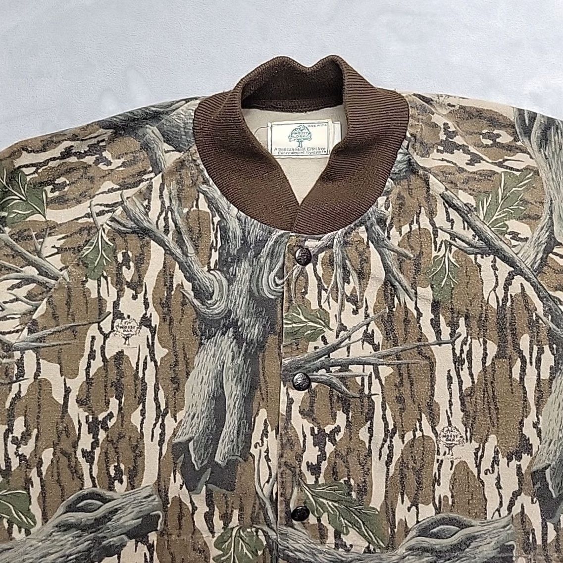 Vintage VINTAGE Mossy Oak Camo Bomber Jacket Mens XL Chamois Cloth Hunting Made in USA Jacket Size US XL / EU 56 / 4 - 3 Thumbnail