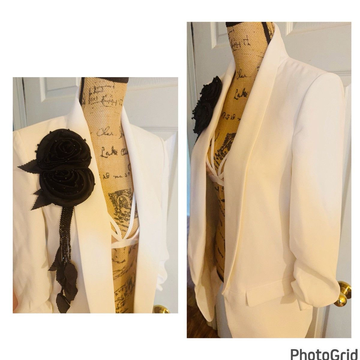 Zara ZARA Beaded Broch Detailed Oversized Open Blazer Size XS / US 0-2 / IT 36-38 - 6 Thumbnail
