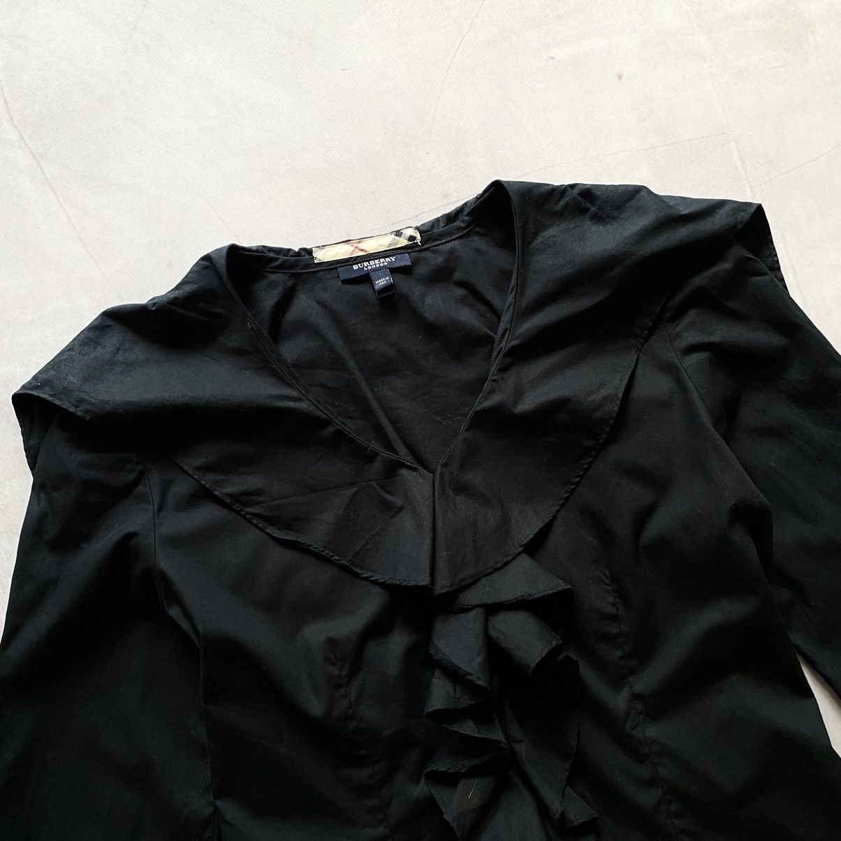 Burberry × Designer × Vintage Vintage Burberry Cute Office Siren Style Ruffles Shirt Y2K Size XS / US 0-2 / IT 36-38 - 4 Thumbnail