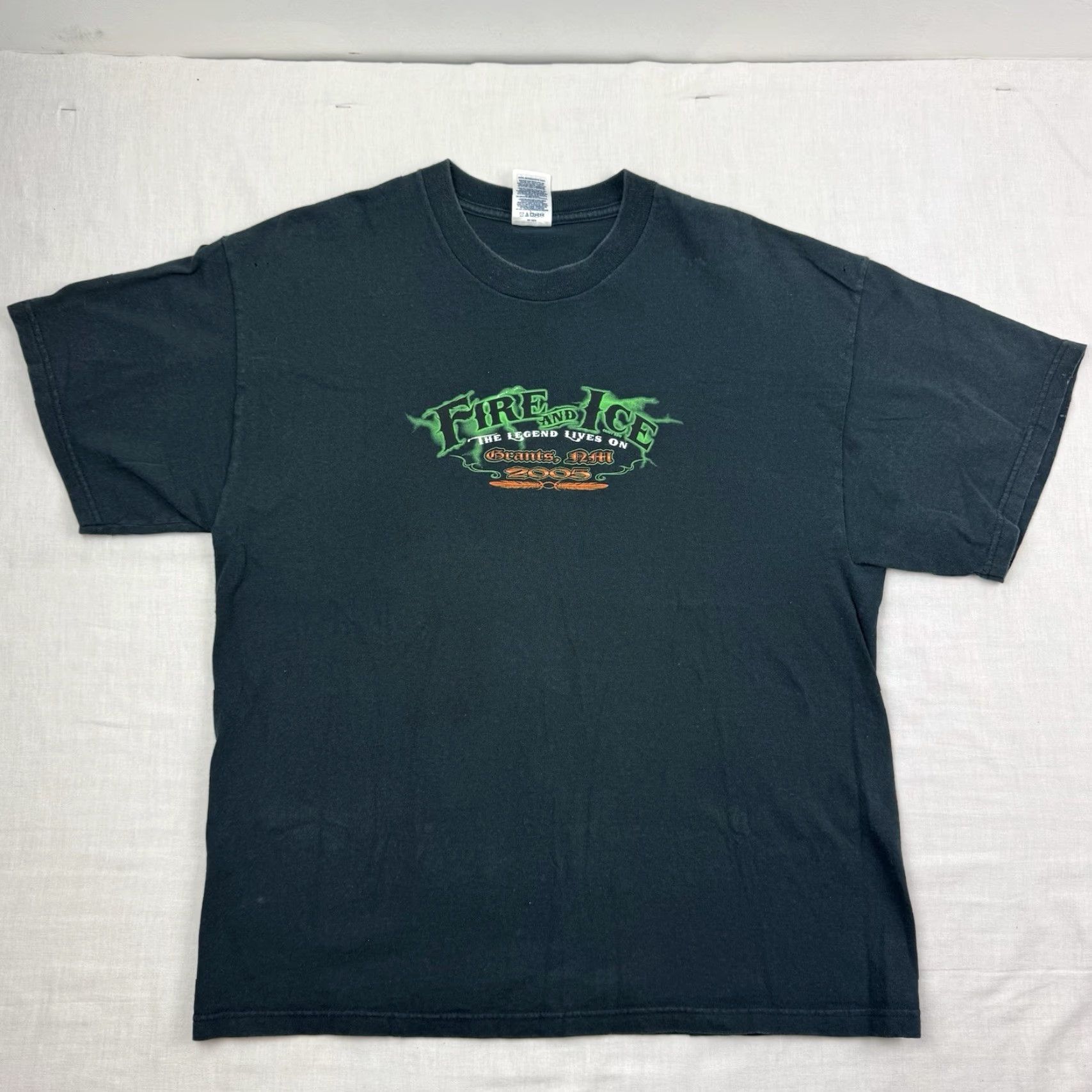 Delta VINTAGE Delta T Shirt Adult Large Black Fire Y2K Biker Skeleton Flames 2005 Shirt Mens Size US L / EU 52-54 / 3 - 6 Thumbnail