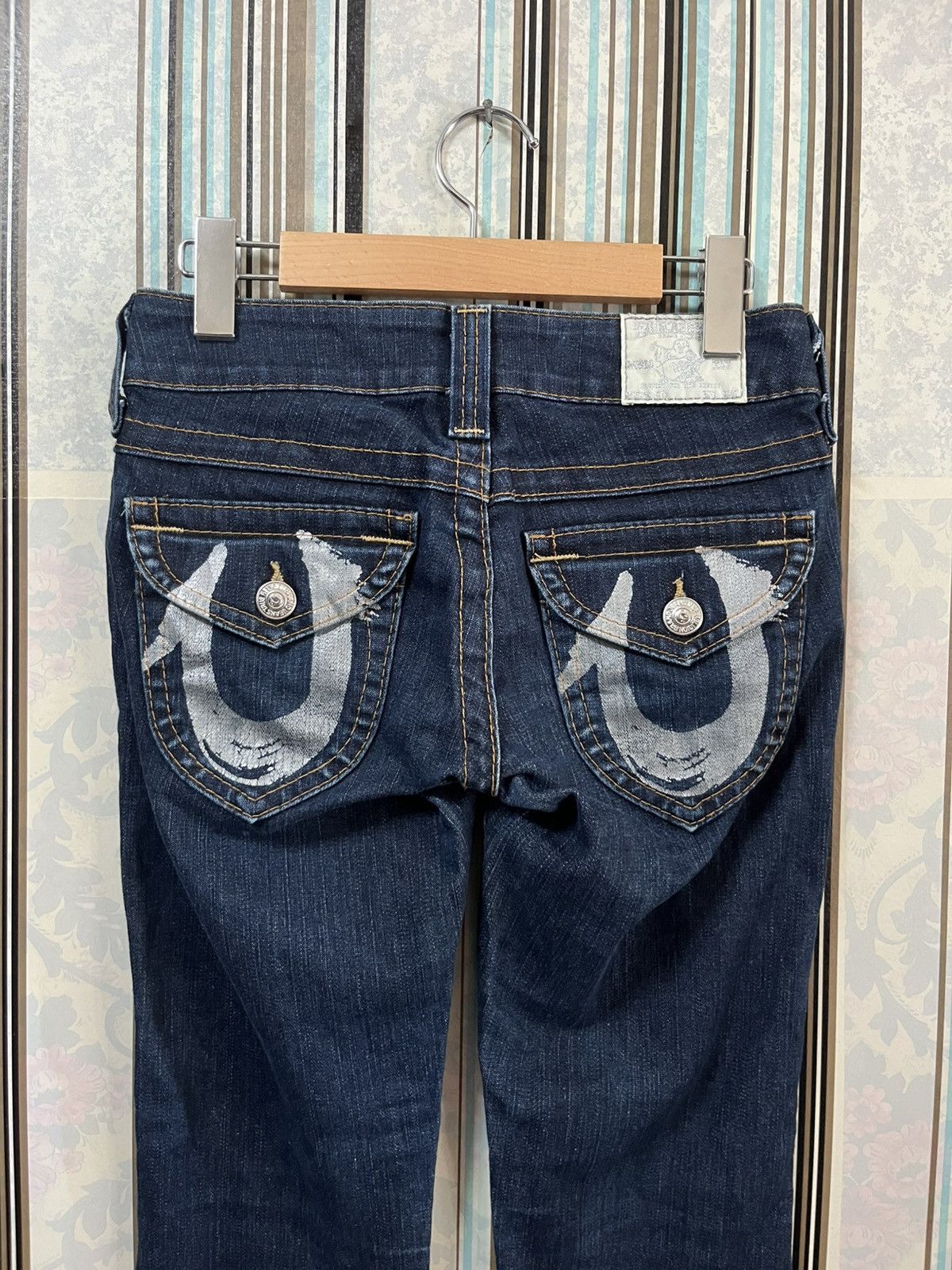 True Religion 1990s True religion silver printed logo flared #F2 Size 23" - 3 Thumbnail