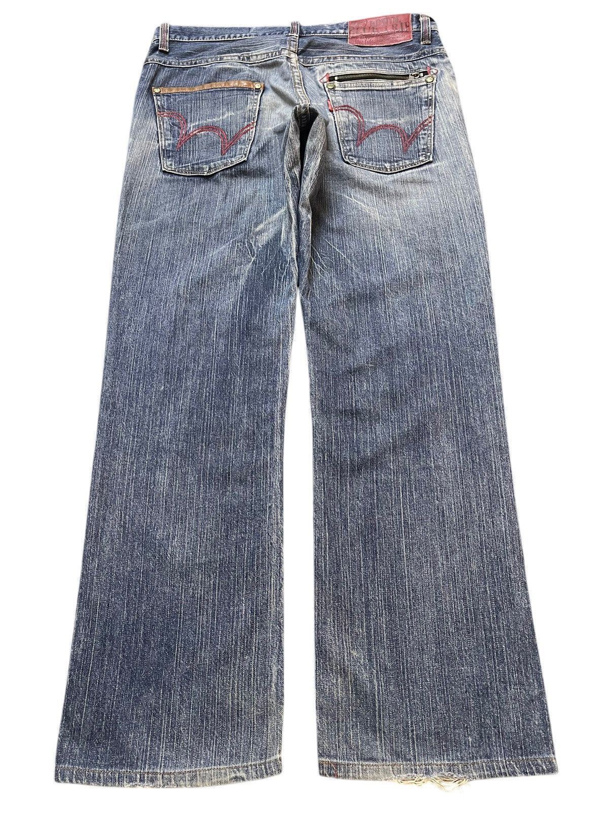 Edwin Vintage Edwin Blue Trip Faded Wash Distress Loose Jeans Size US 36 / EU 52 - 2 Thumbnail