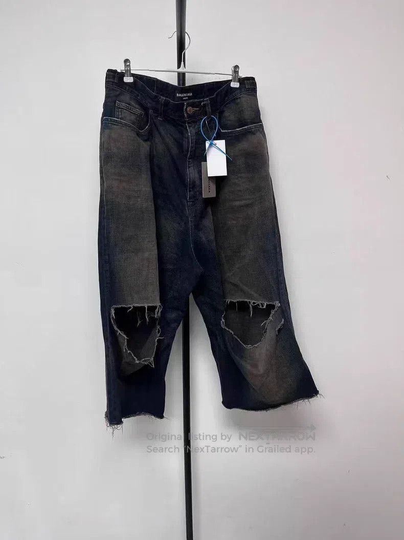 Balenciaga Balenciaga size M Yellow mud dyed large distressed baggy d Size US 27 - 1 Thumbnail