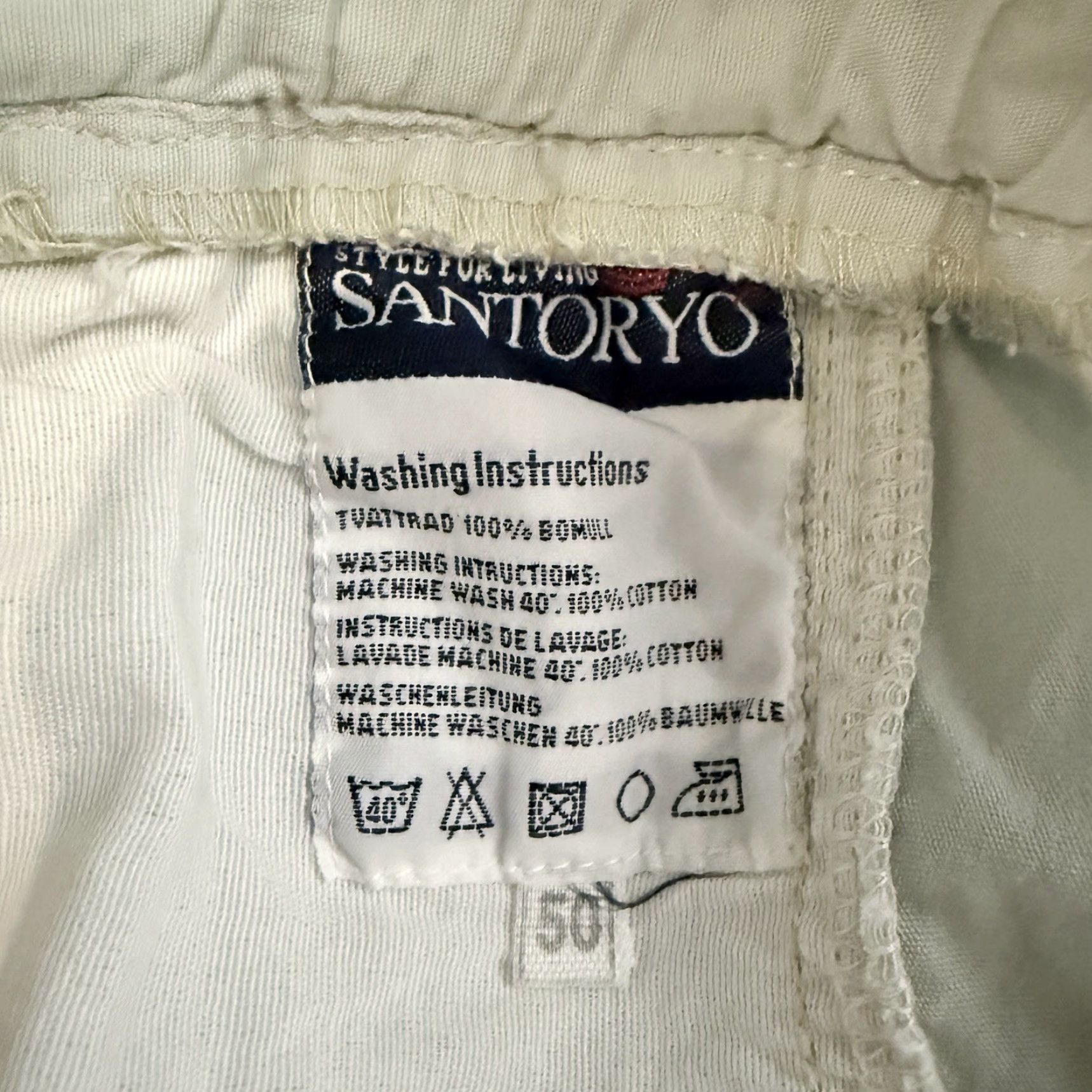 Vintage SANTORYO Cargo Pants 100% Cotton Drawstring Gray Unisex Adults Size 38 Inseam 28" Regular Test? Size US 38 / EU 54 - 4 Thumbnail
