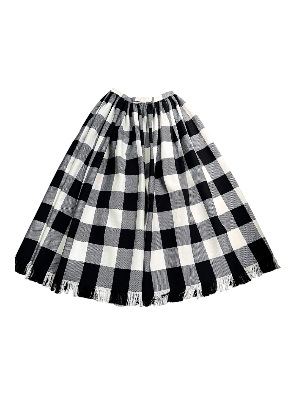 Christian Dior Black Checkered Wool Skirt