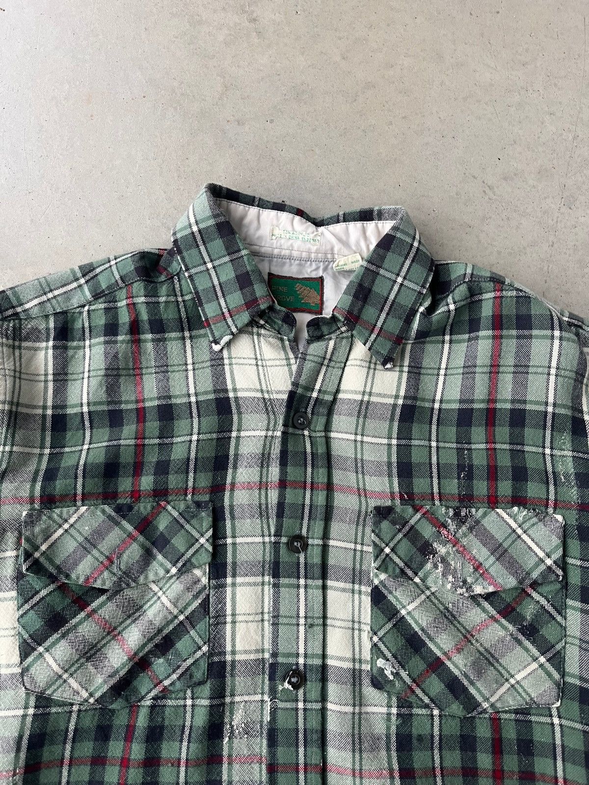Vintage Vintage 1980s Green Plaid Acrylic 3/4 Sleeve Flannel Size US M / EU 48-50 / 2 - 3 Thumbnail