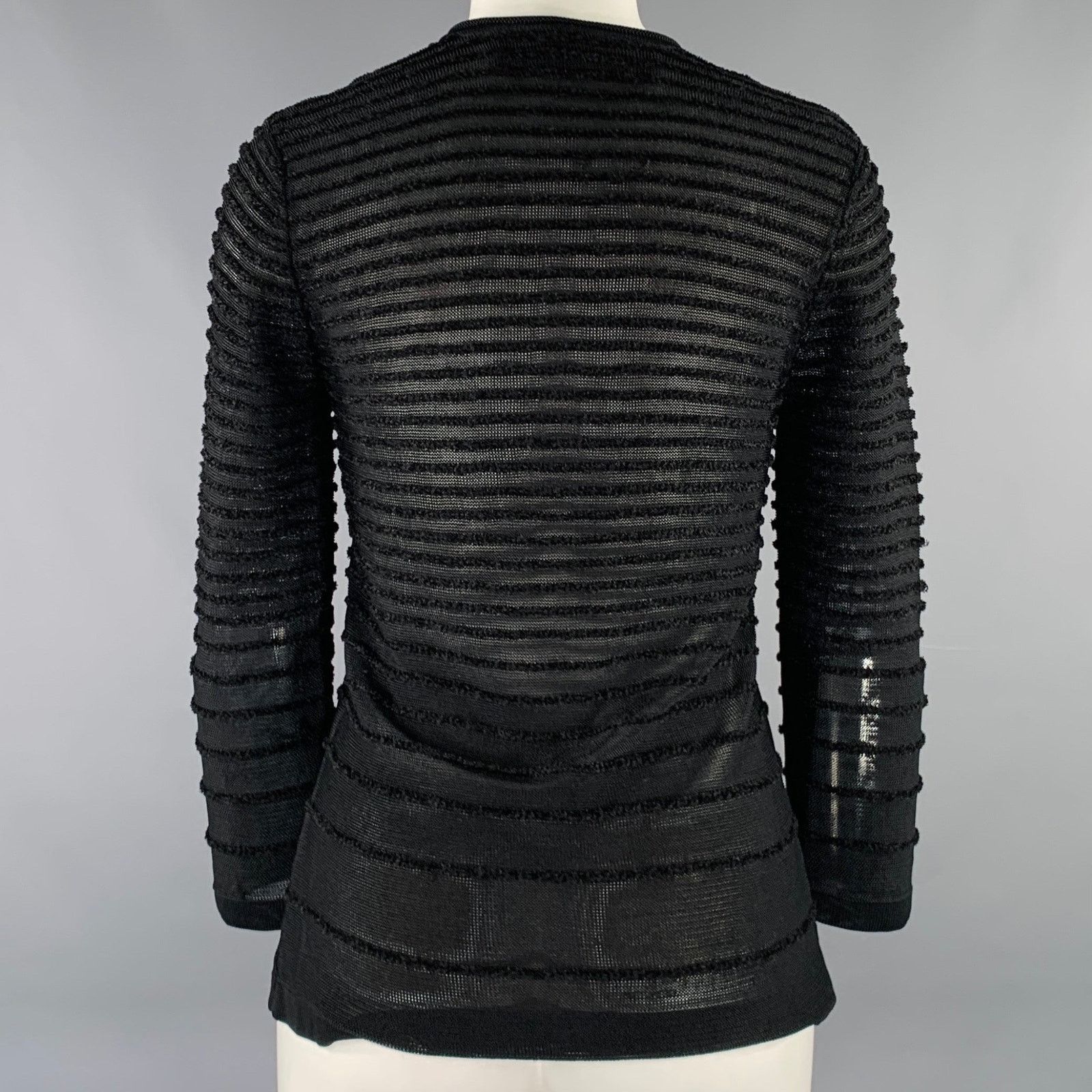 Yigal Azrouel YIGAL AZROUEL Size S Black Knit Ribbed Cardigan Size S / US 4 / IT 40 - 4 Thumbnail