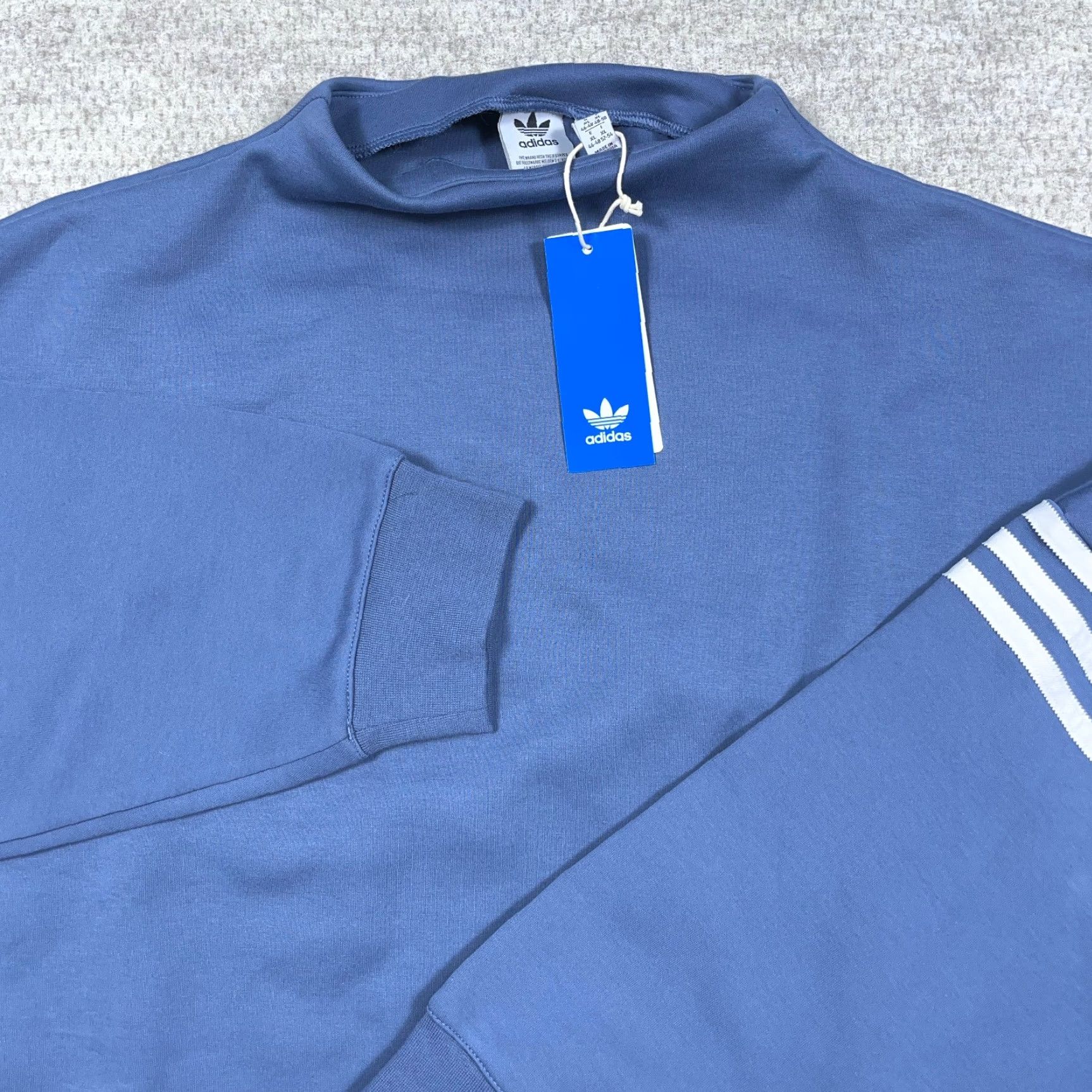 Adidas Adidas Sweatshirt Women XL Blue White Pullover Mock Neck Logo Size XL / US 12-14 / IT 48-50 - 2 Thumbnail