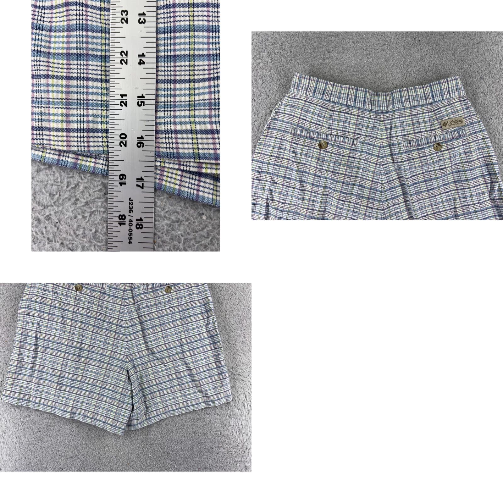 Vintage Columbia Women Skort Blue Plaid Cargo Activewear Golf with Pockets 24 in Waist Regular Size 42" / US 20 - 9 Thumbnail