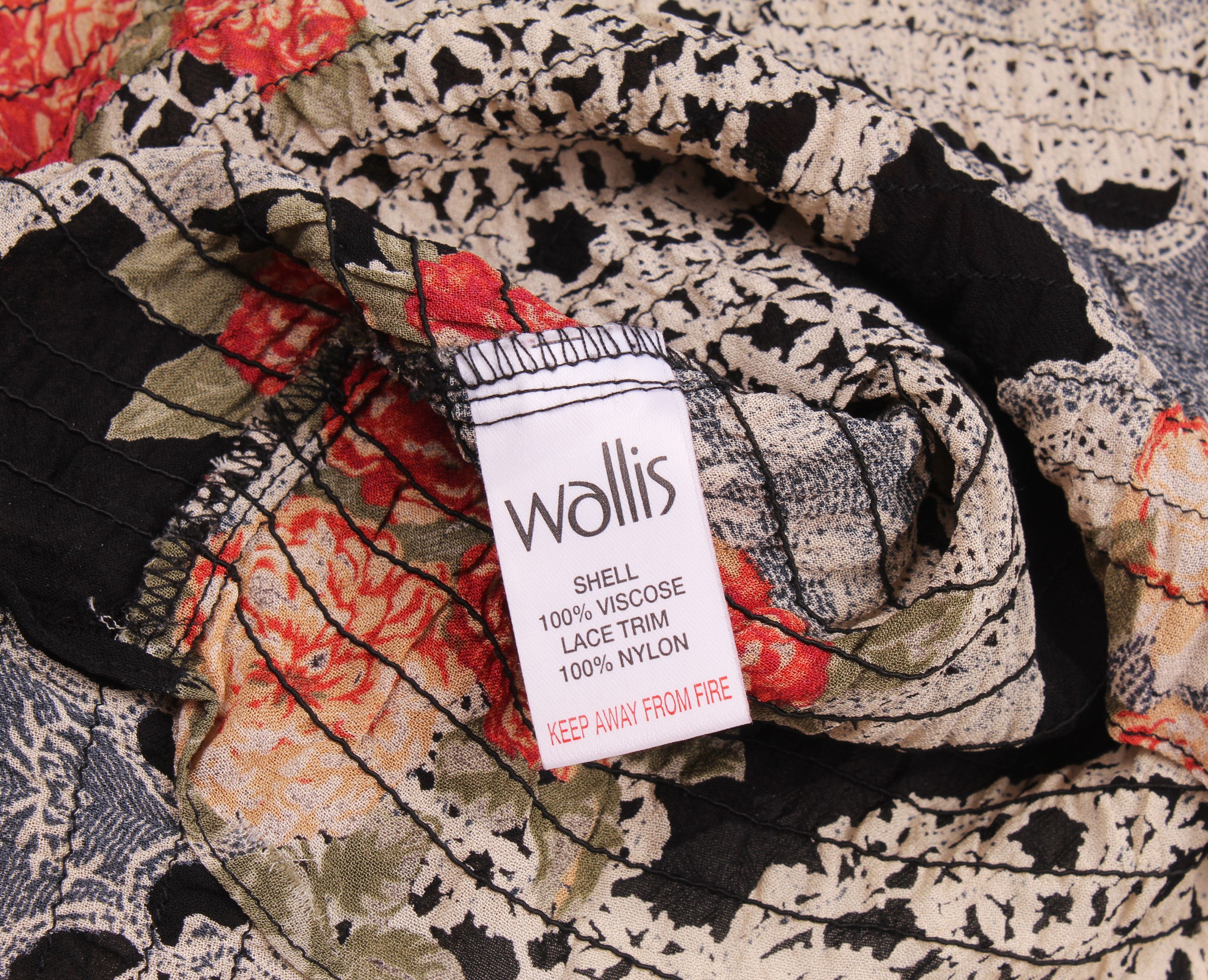 Vintage Vintage Wallis Y2K Mesh Floral V-Neck Blouse Top Size L / US 10 / IT 46 - 8 Thumbnail