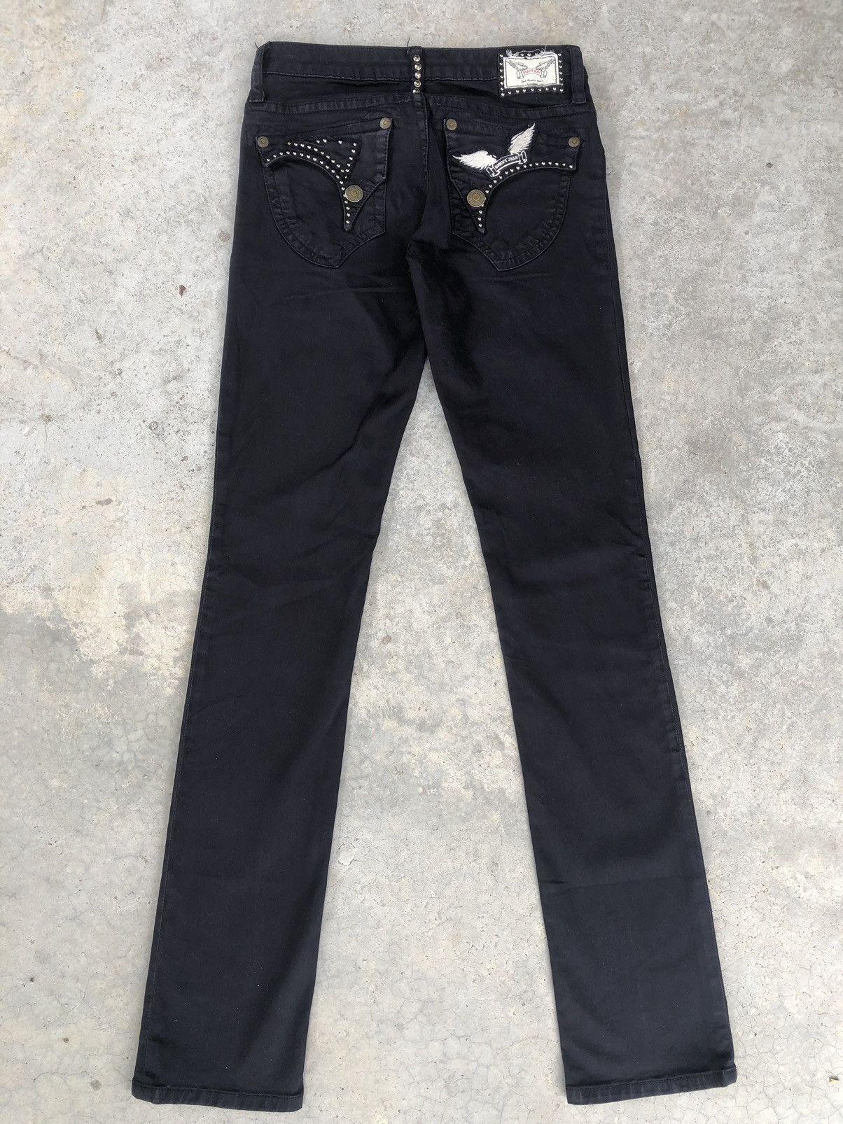 Image of Made In USA x Robins Jeans Vintage Robin’S Embroidered Skinny Jeans Stretch in Black (Size 30)