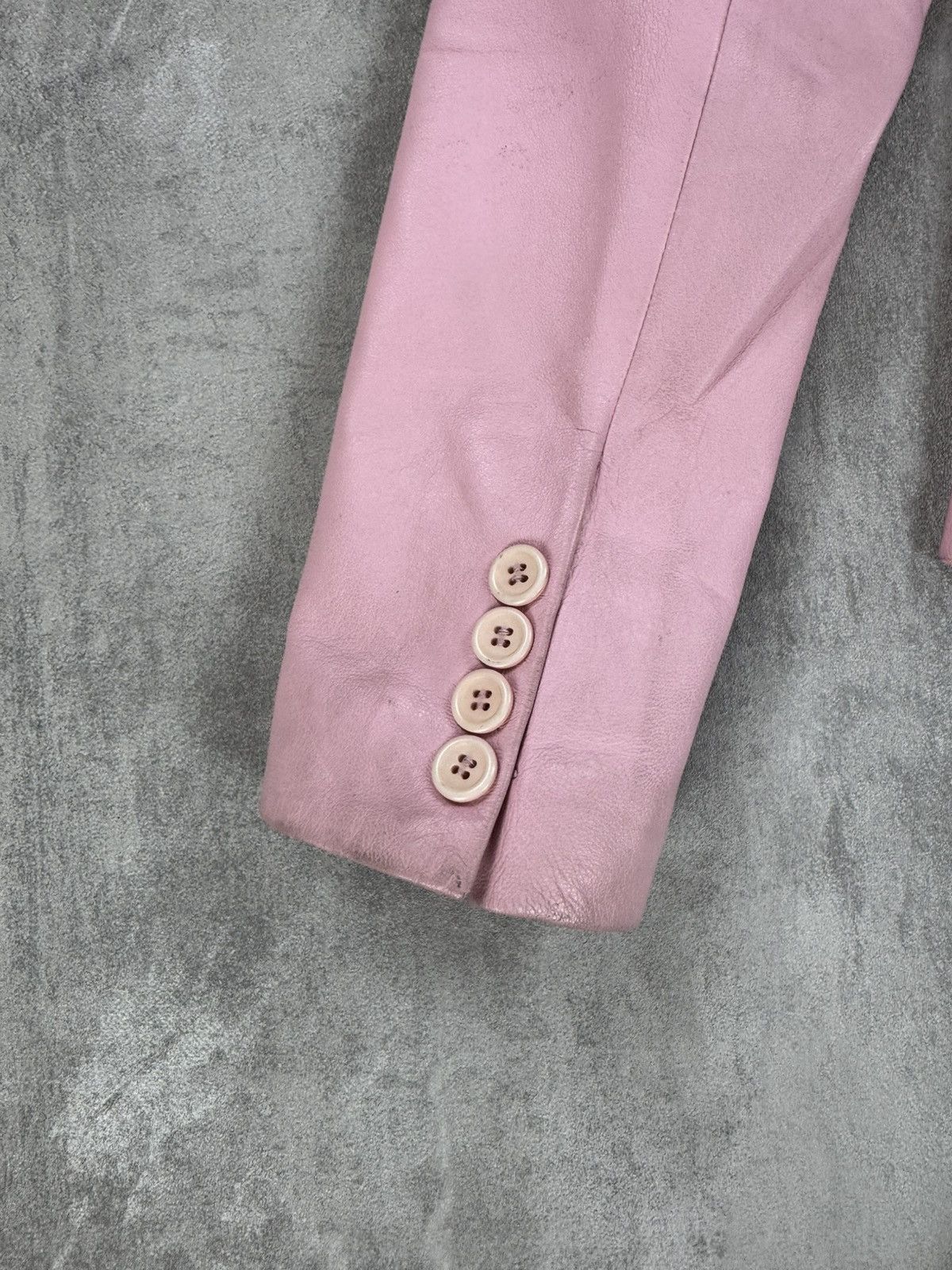 Other ROSSODISERA Pink Leather Jacket Barbie Style Blazer Barbie Size M / US 6-8 / IT 42-44 - 13 Thumbnail