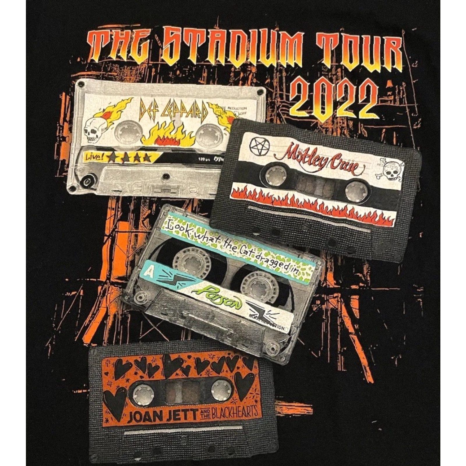 Vintage Motley Crue Def Leppard Poison Stadium Tour shirt XL Black 80s 90s Rock Punk Metal Concert Vintage Size US XL / EU 56 / 4 - 3 Thumbnail