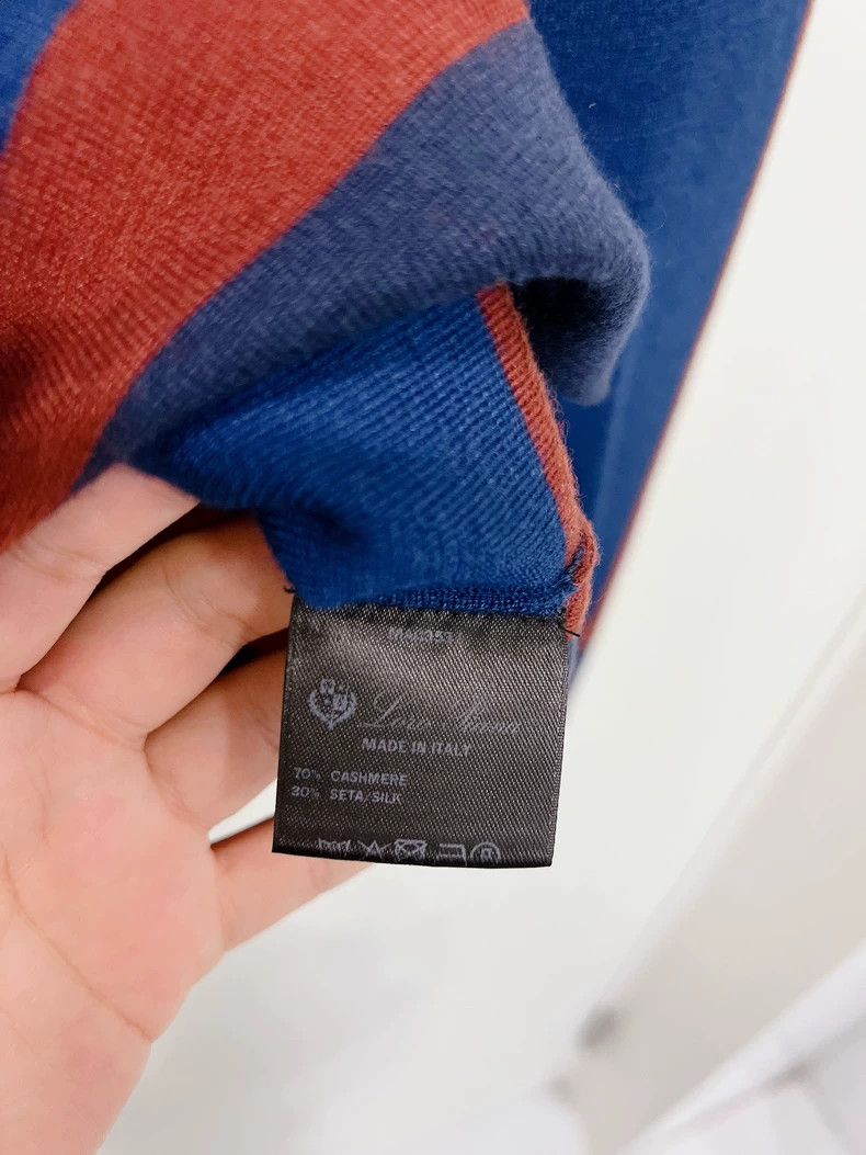 Loro Piana LORO PIANA Dark blue multicolored velvet knit sweater top Size M / US 6-8 / IT 42-44 - 8 Thumbnail