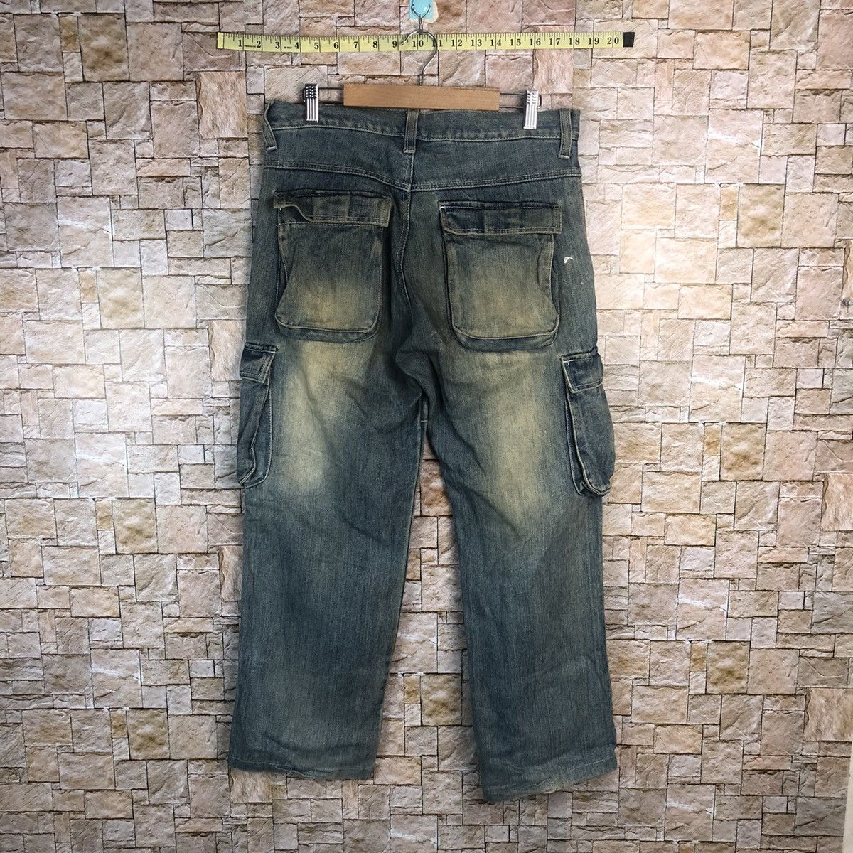 Japanese Brand Japan double knee vtg Denim faded Multipocket Pants #A73 Size US 31 - 17 Thumbnail