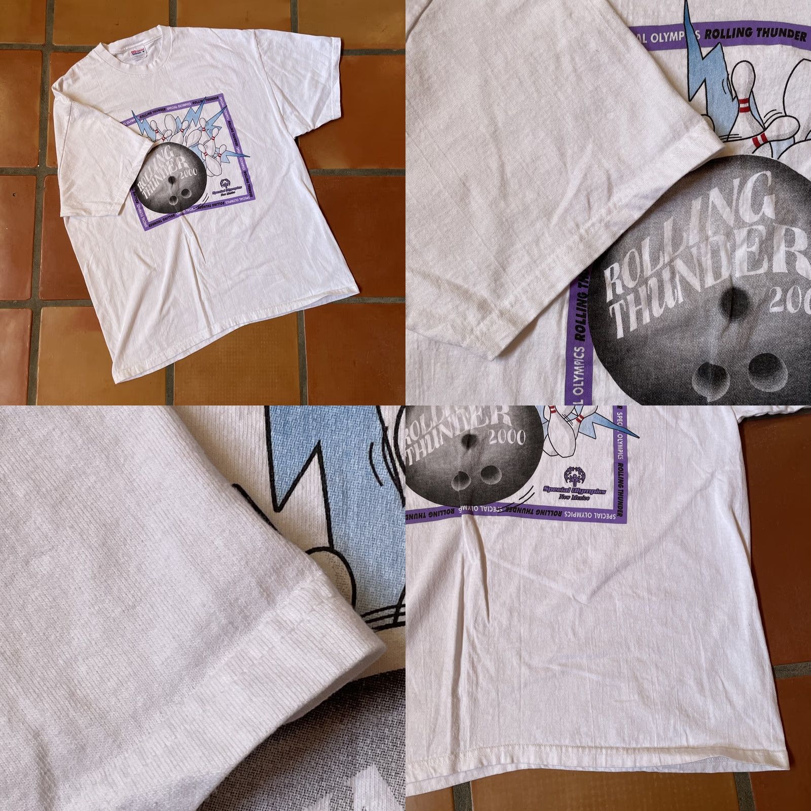 Hanes VINTAGE Hanes Mens XL White T-Shirt Rolling Thunder 2000 Y2K NM Special Olympics Shirt Mens White T-Shirt Hanes XL Size US XL / EU 56 / 4 - 9 Thumbnail