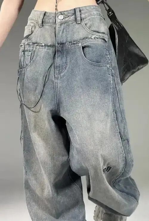 Designer × Japanese Brand × Vintage y2k washed distressed baggy jeans Size US 31 - 4 Thumbnail