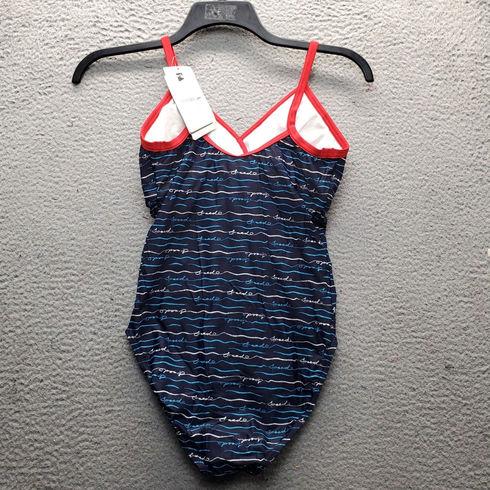 Speedo Speedo Womens 38 Multi Script Wave Patterned One Piece Tommy Control Womens Size 38 Multicolor Geometric Pattern Size ONE SIZE - 2 Thumbnail