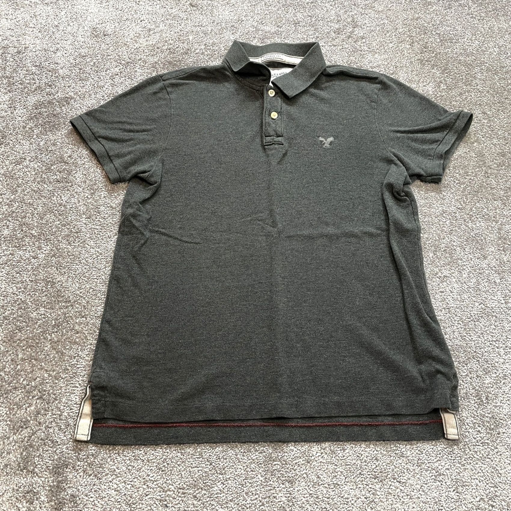 American Eagle Outfitters VINTAGE American Eagle Polo Shirt Mens L Gray Cotton Golf Rugby Preppy Vintage Fit Size US L / EU 52-54 / 3 - 2 Thumbnail